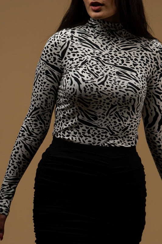 Black and White Zebra Printed Blouse