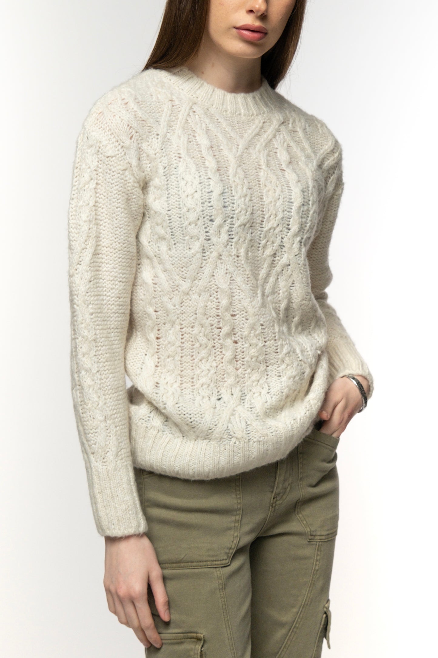 Cream Cable Knit Sweater