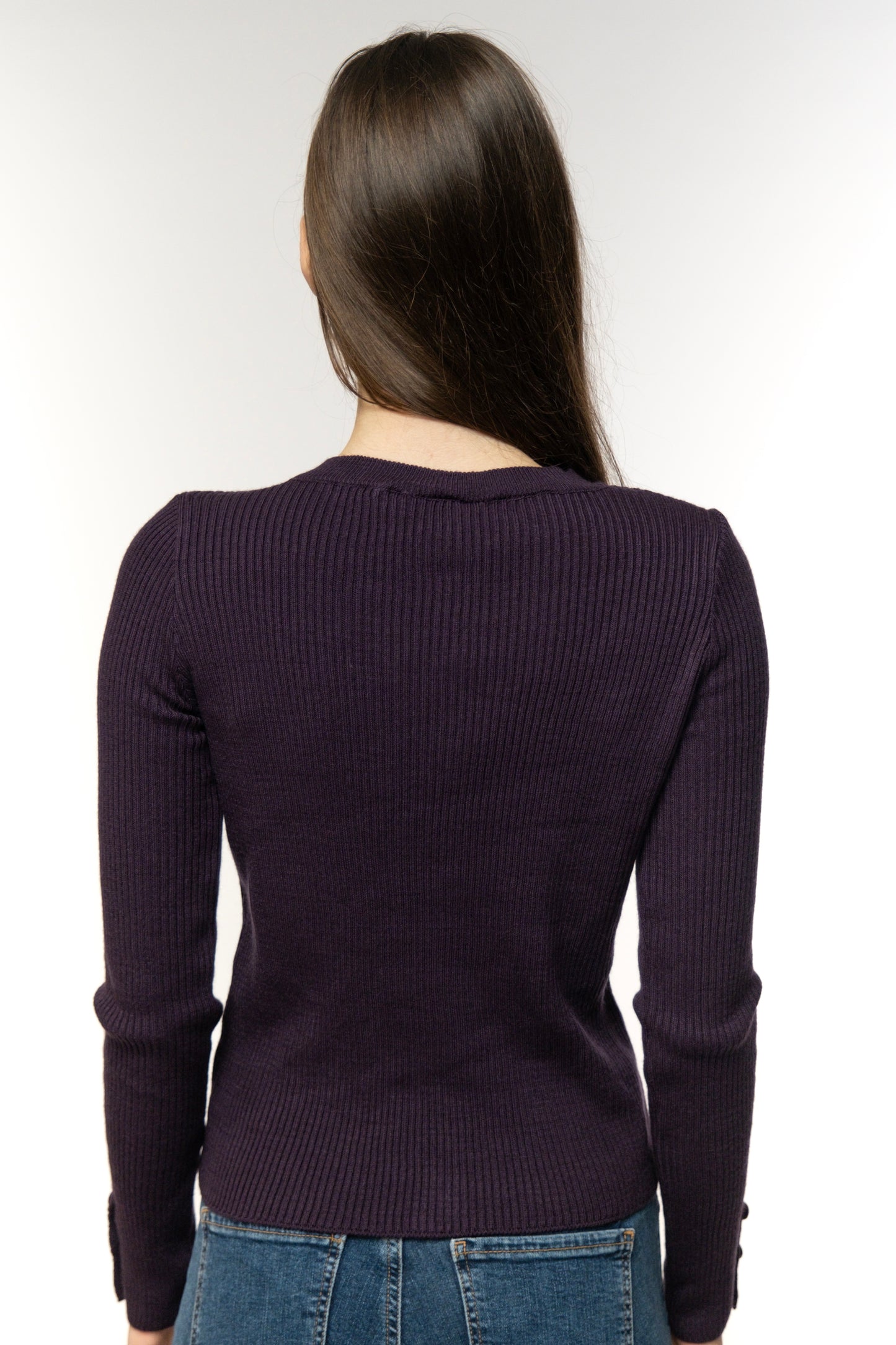 Violet Ribbed Cardigan