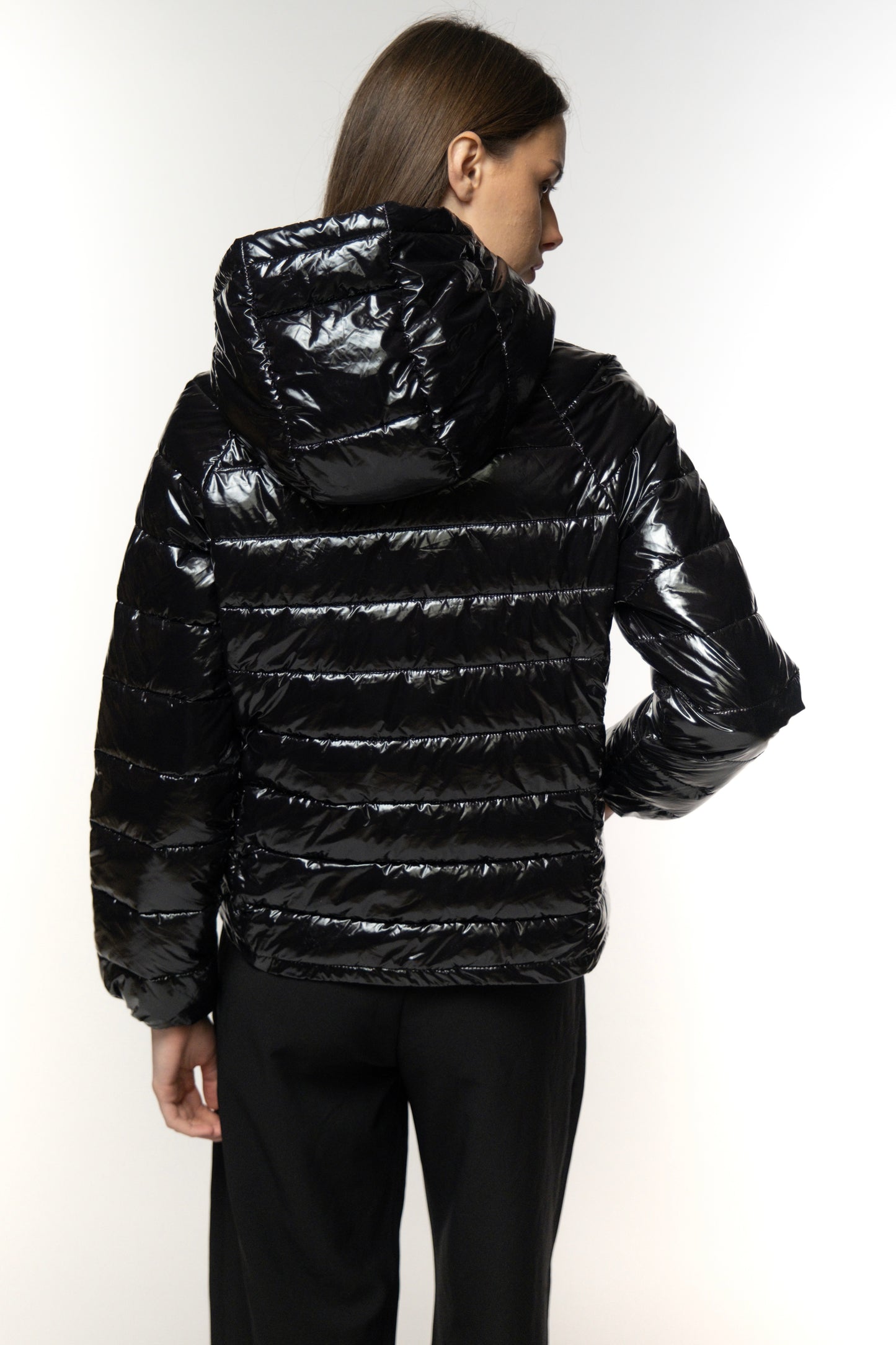 Onyx Black Gloss Puffer Jacket