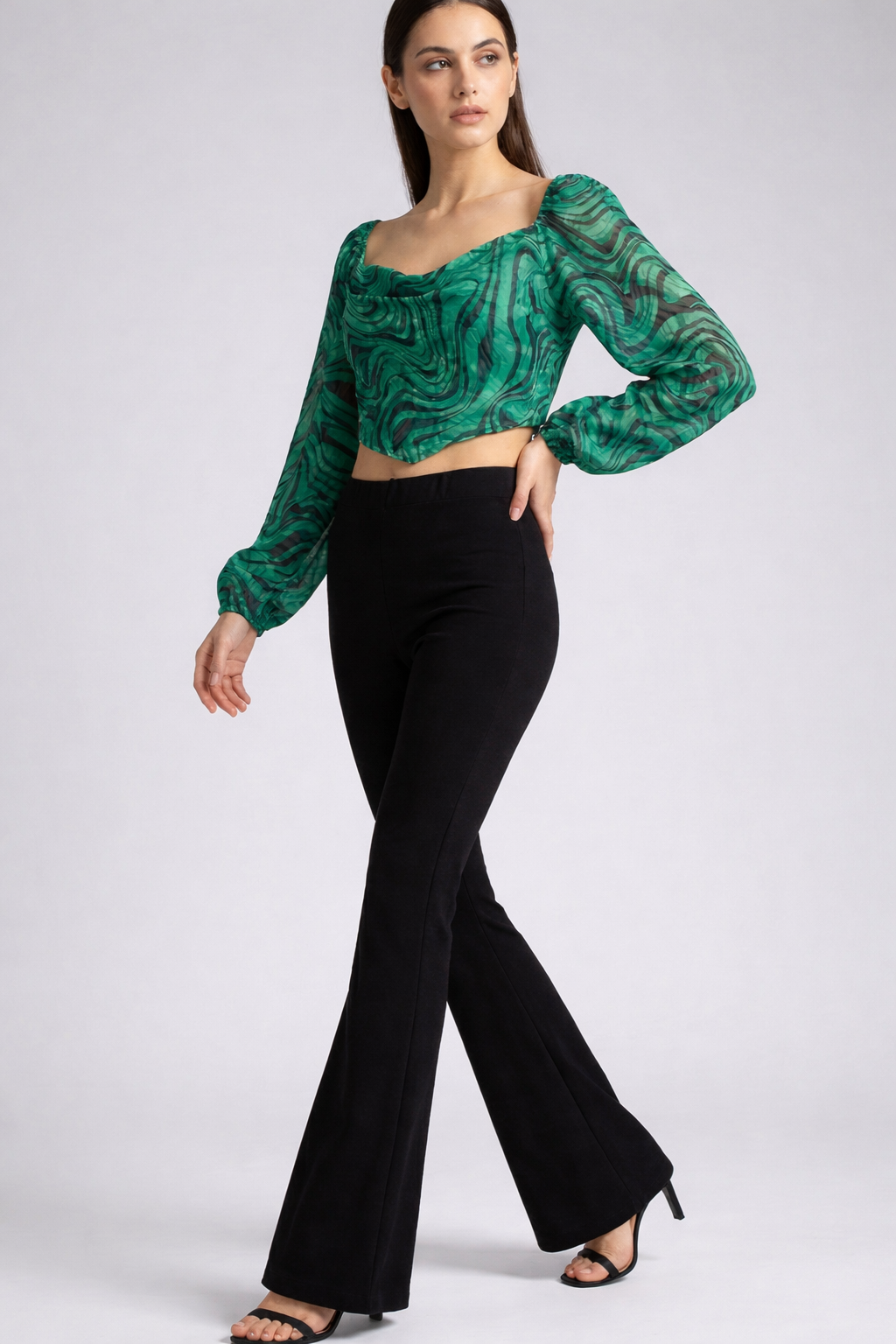 Abstract Green Swirl Top