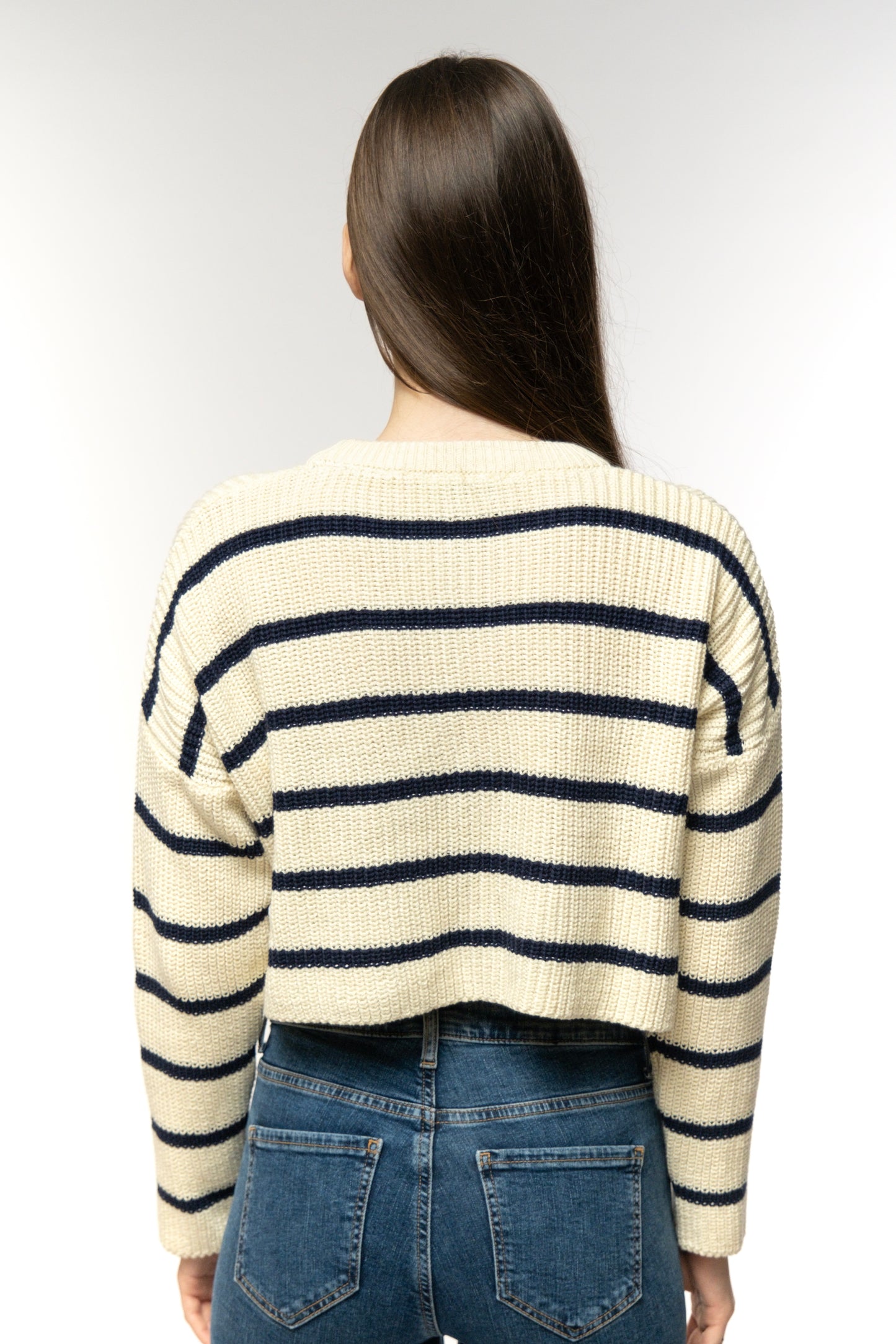 Nautical Stripes Cropped Pullover
