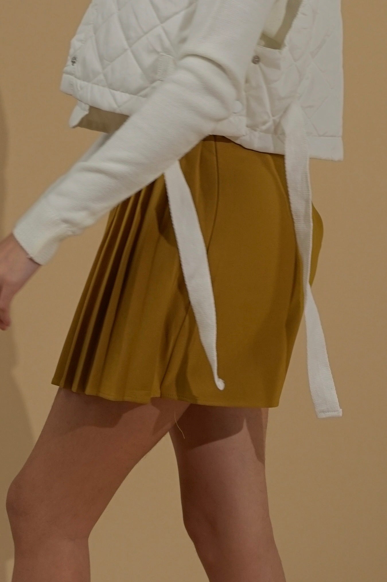 Mustard Yellow Pleated Skorts