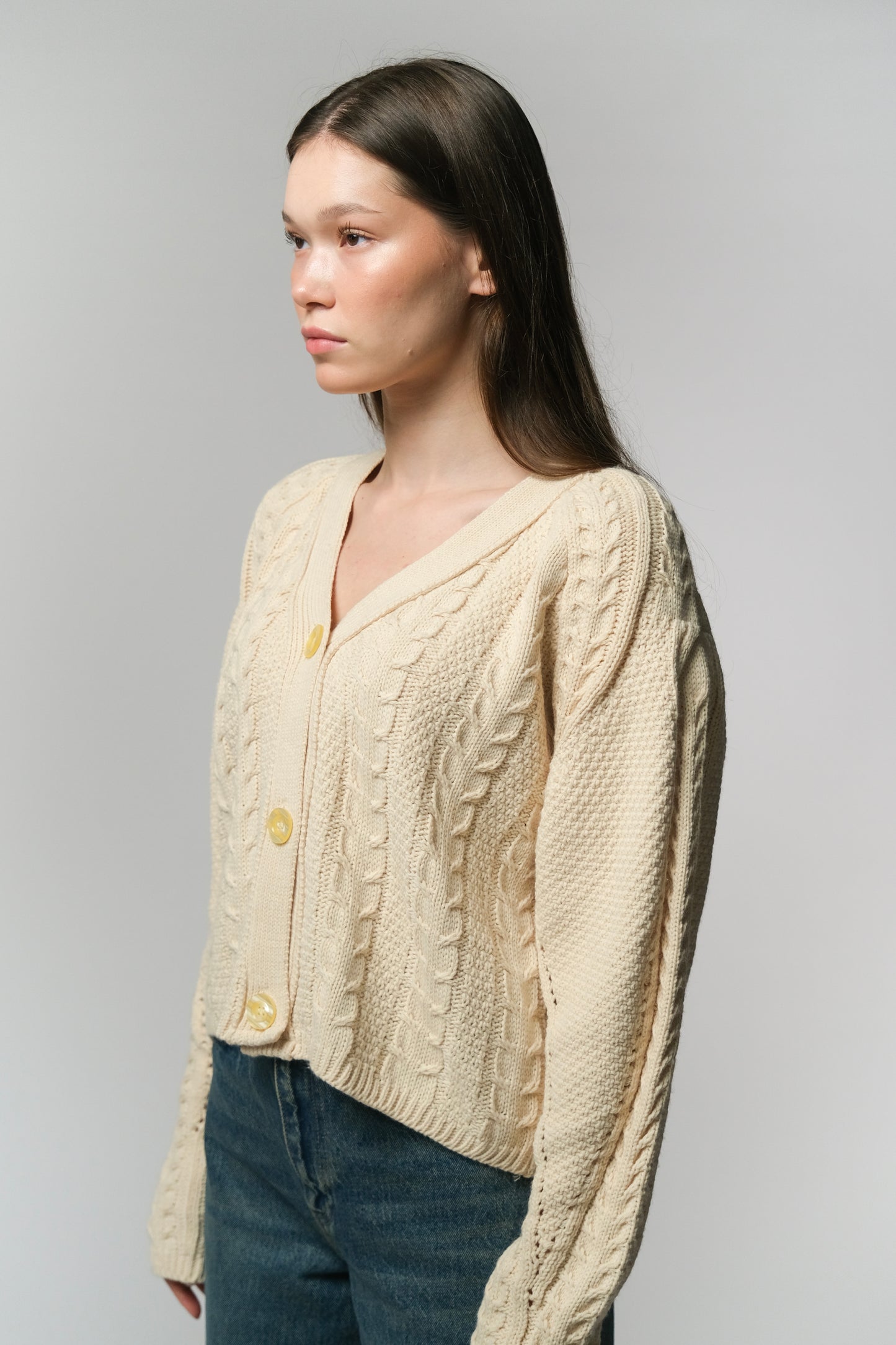 Off white cable knit cardigan