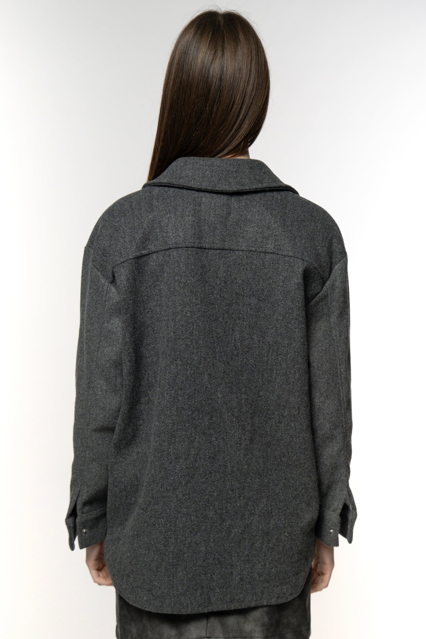 Charcoal Utility Wool Shirt