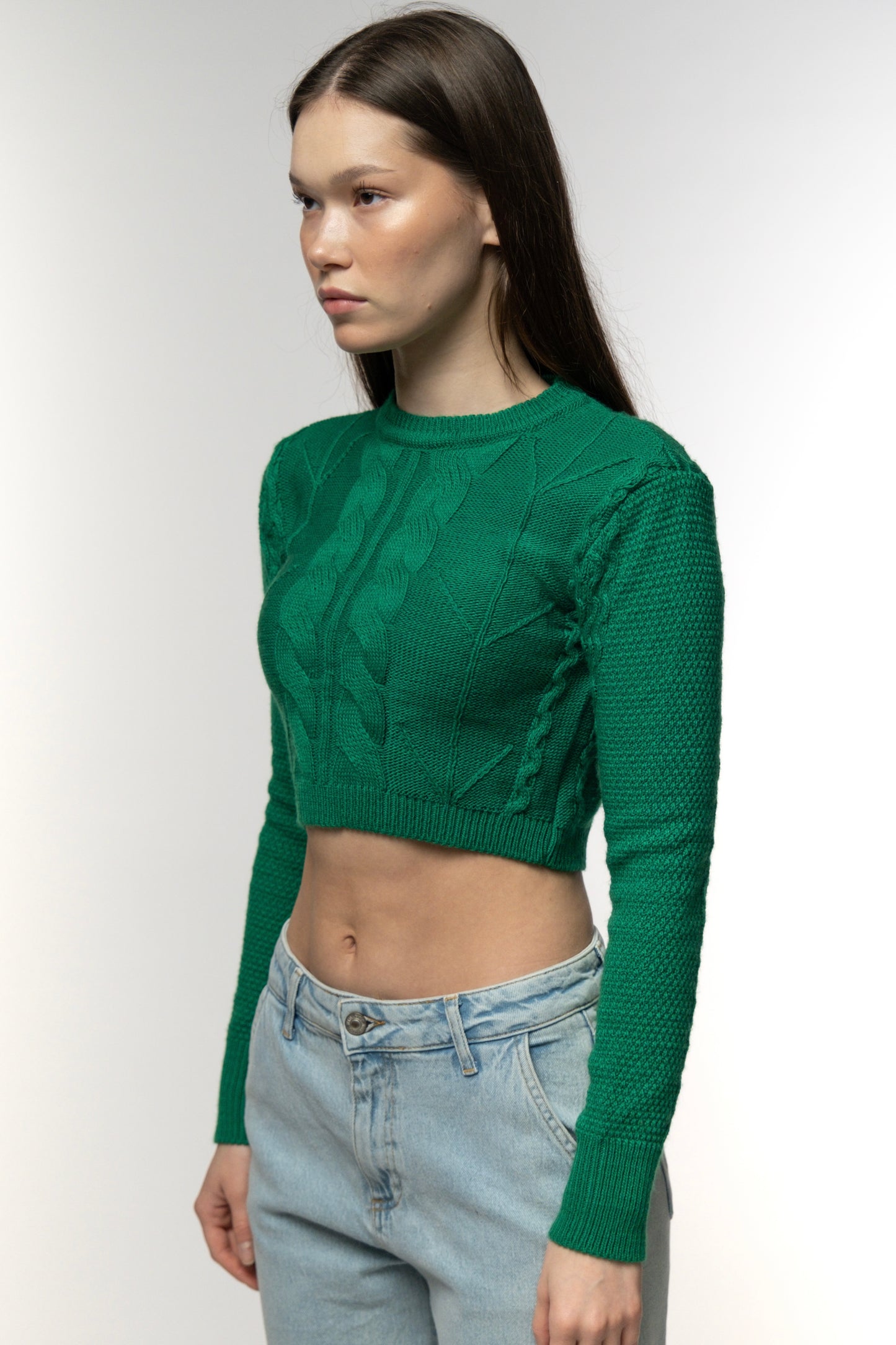 Emerald Knit Crop Sweater