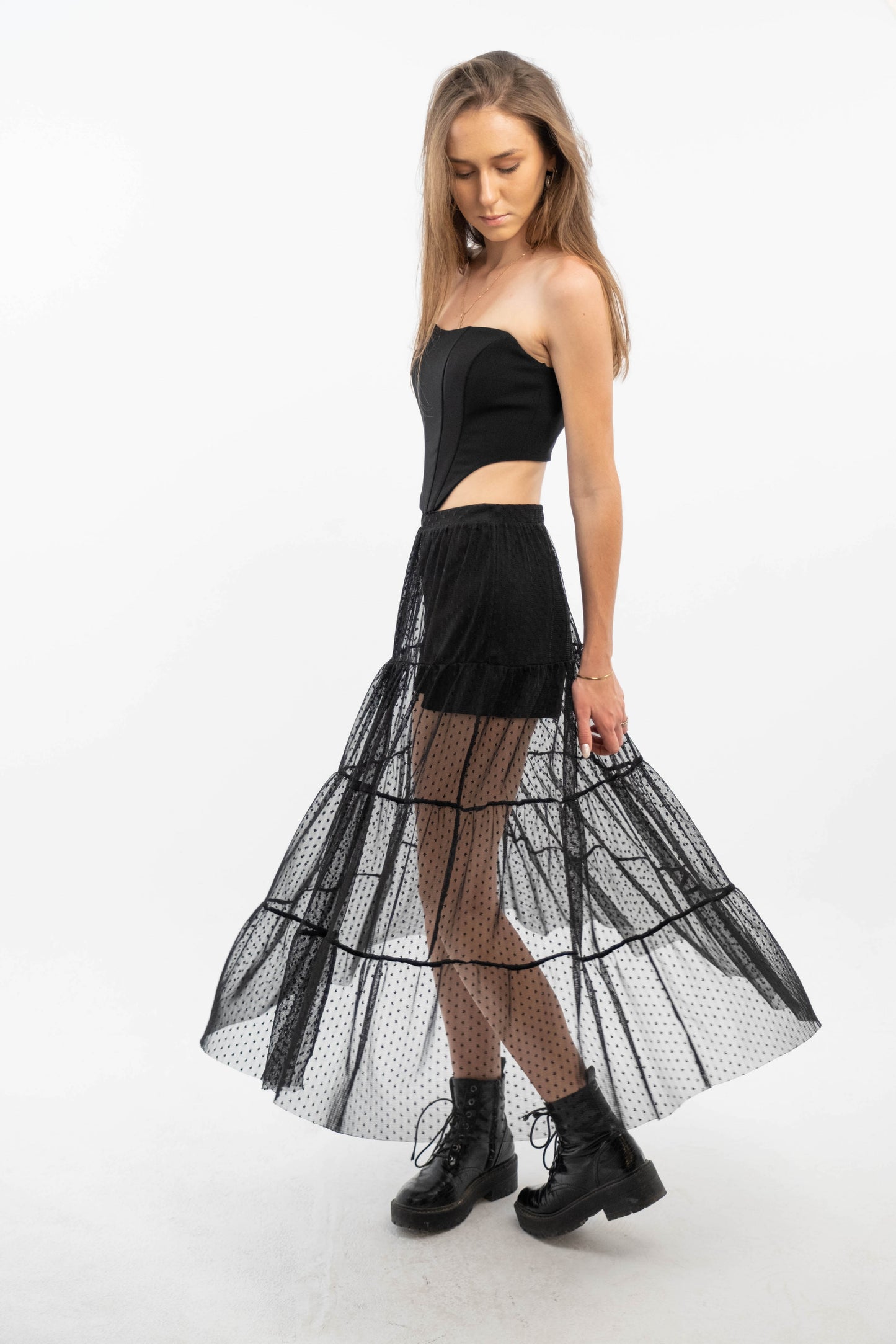 Black Tulle Maxi Skirt
