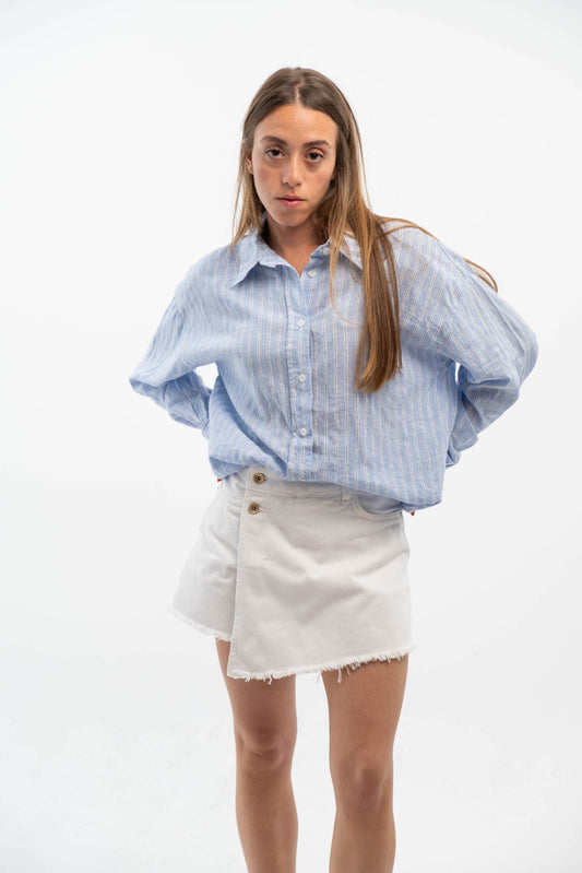 Blue and White Striped Shirt