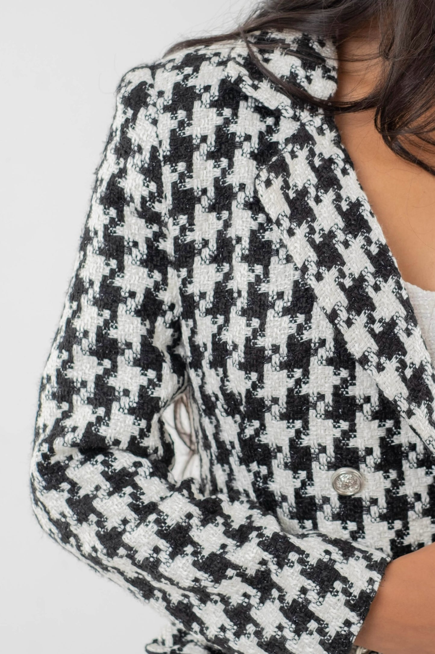 Celeste Houndstooth Wool Coat