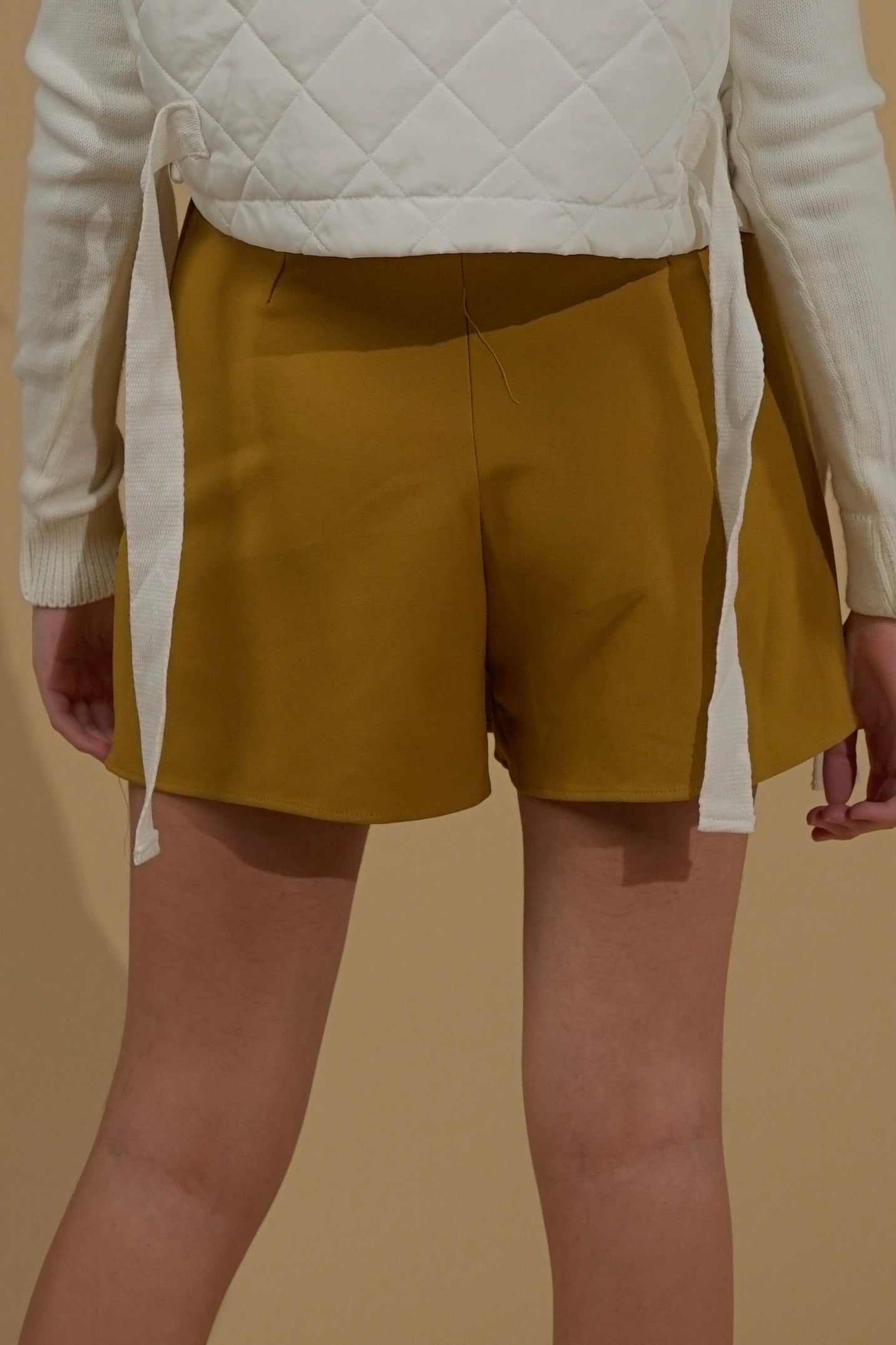 Mustard Yellow Pleated Skorts