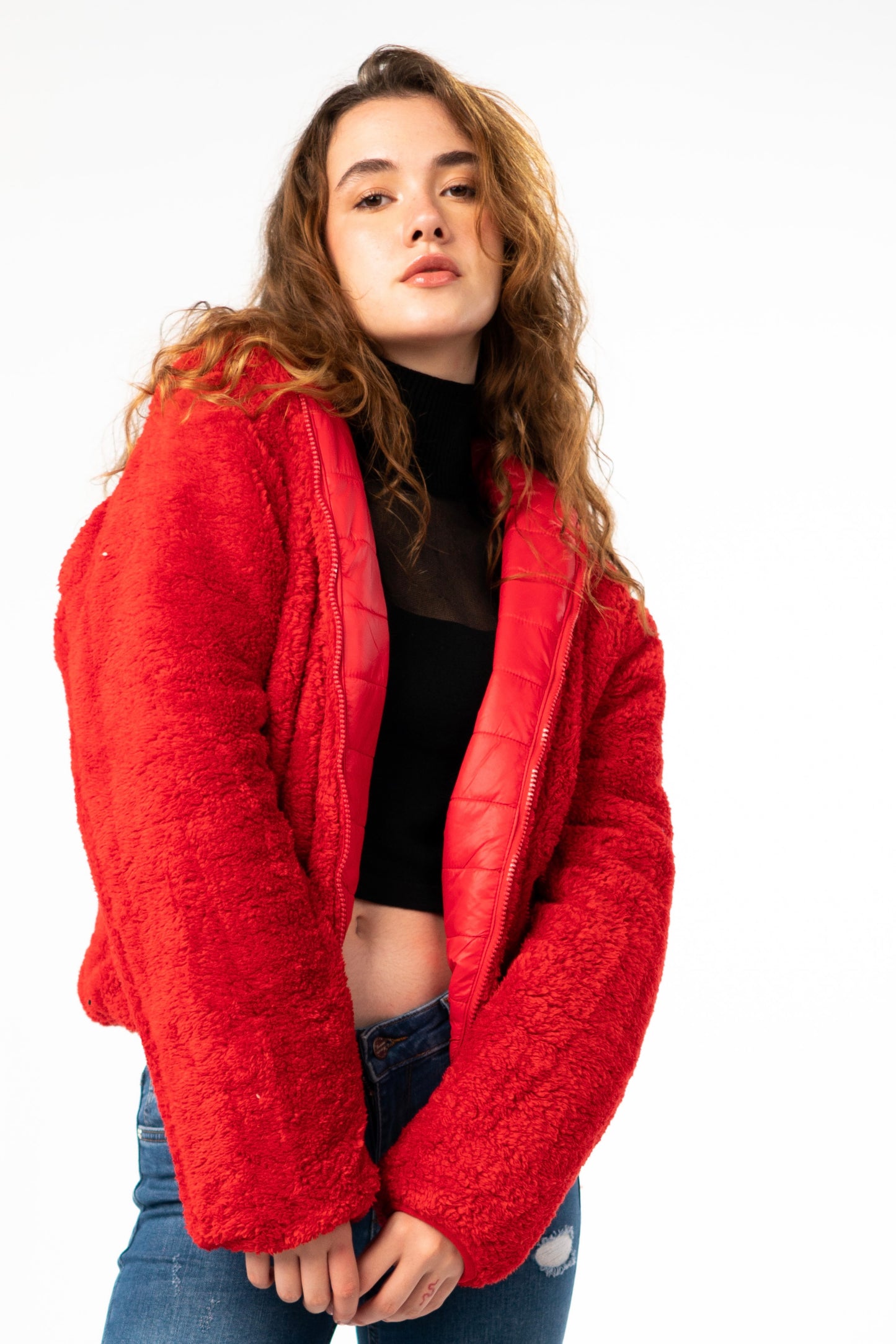 Double-Faced Red Reversible Jacket