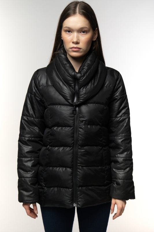 Black Luxe Quilted Puffer Jacket