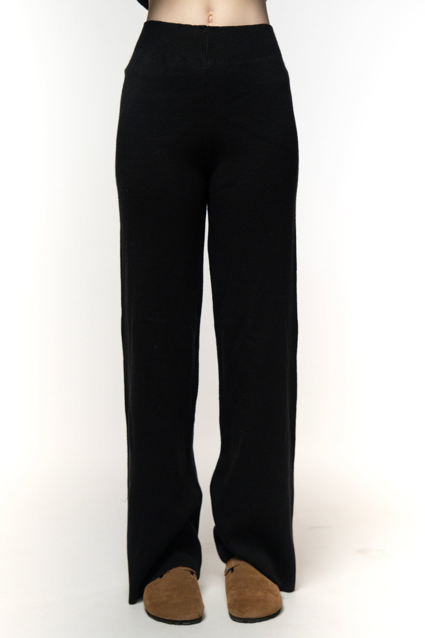 Black Knit Set with Cardigan and Pants