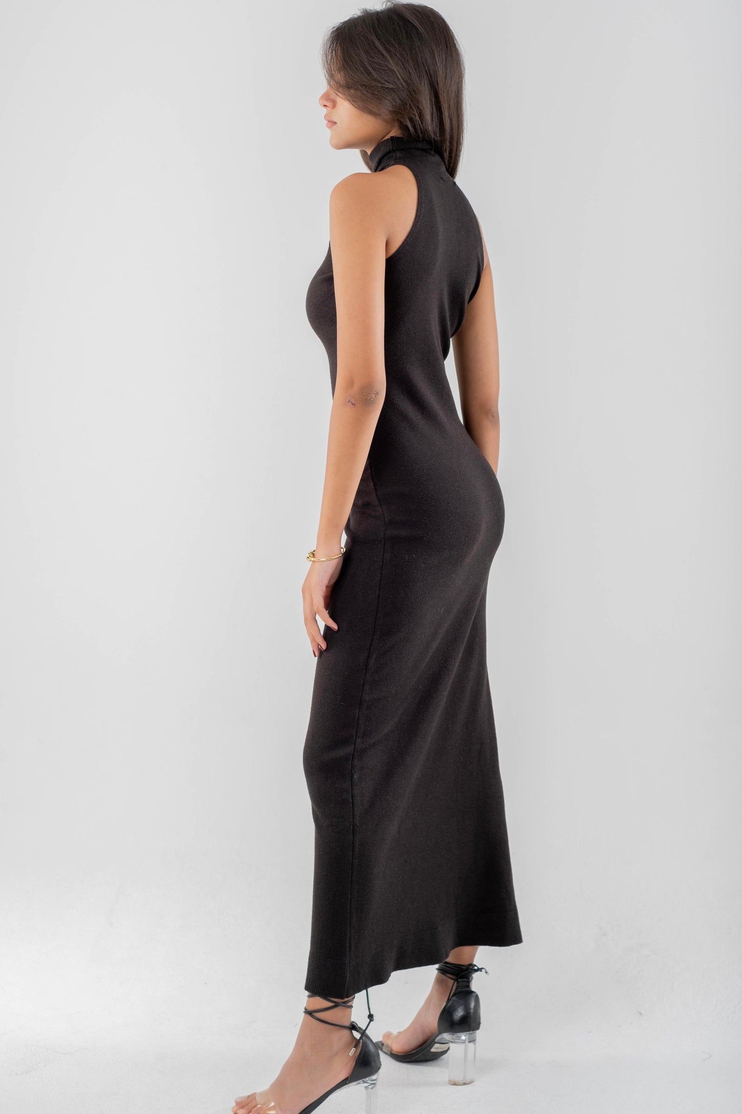 Elara Ribbed Turtleneck Midi Dress