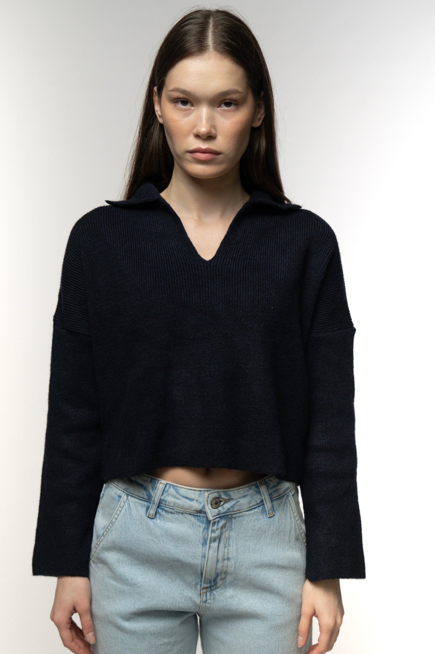 Navy blue Urban Vibes Knit Polo