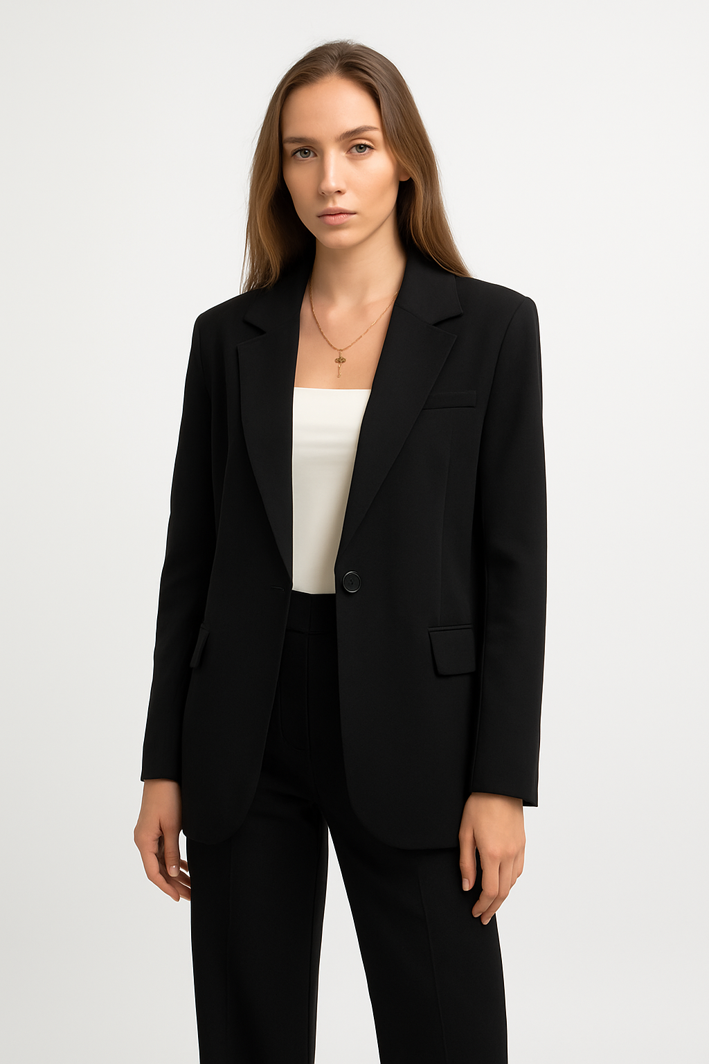 Black Big Collar Blazer