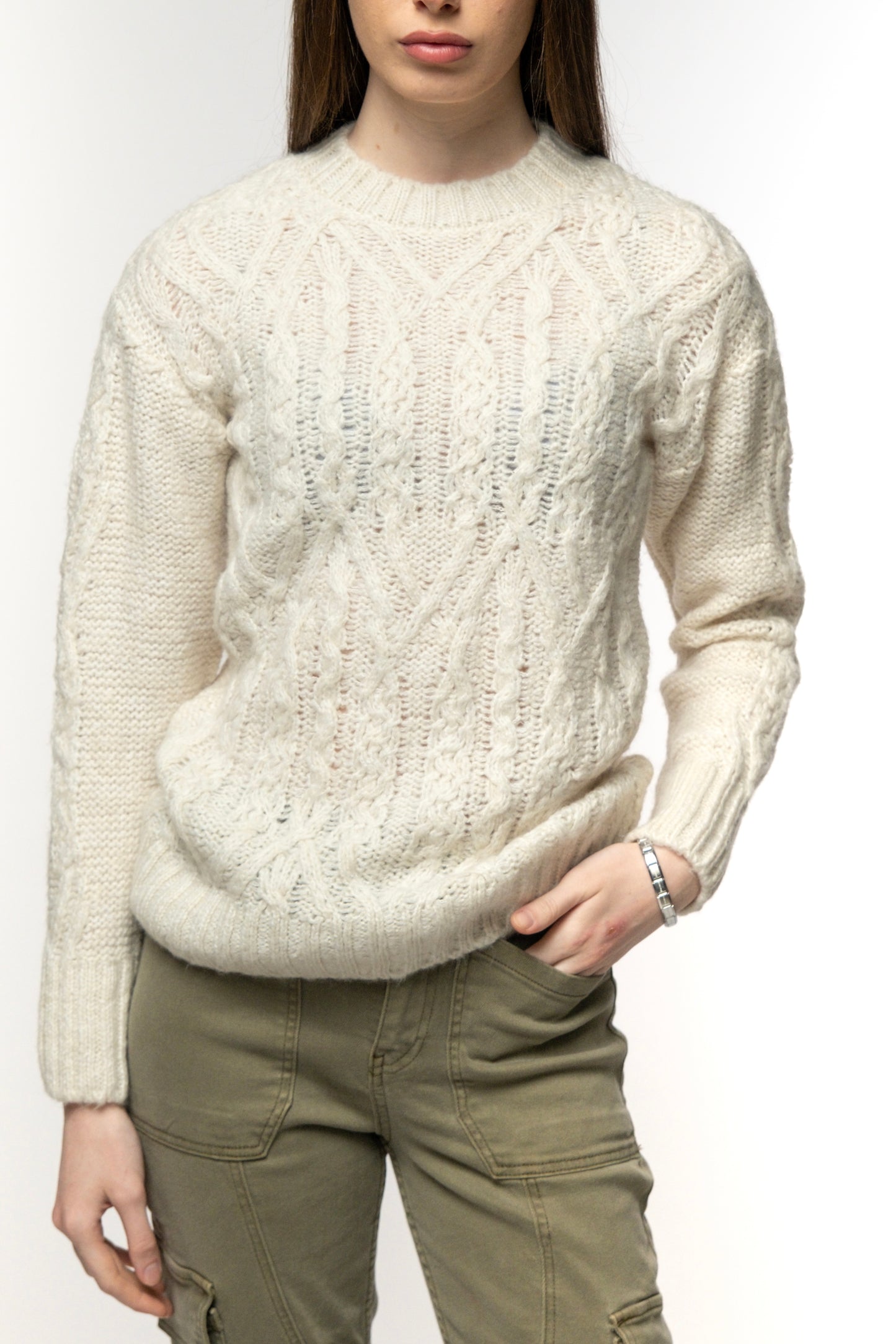 Cream Cable Knit Sweater