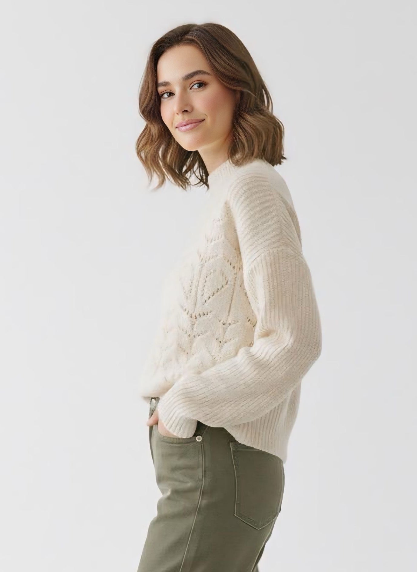 Cream Cable Knit Sweater