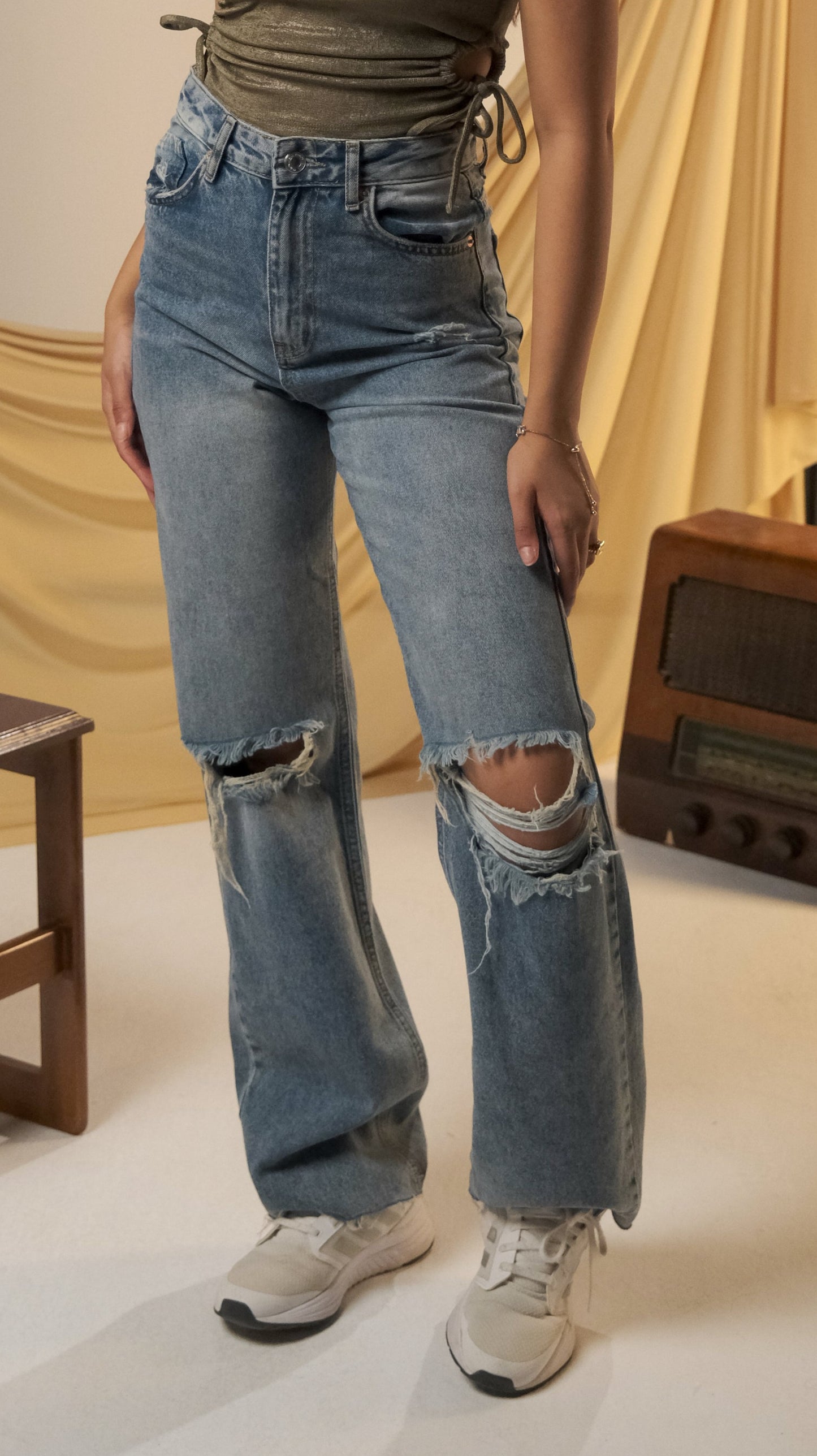 Maddie High-Waisted Ripped Jeans