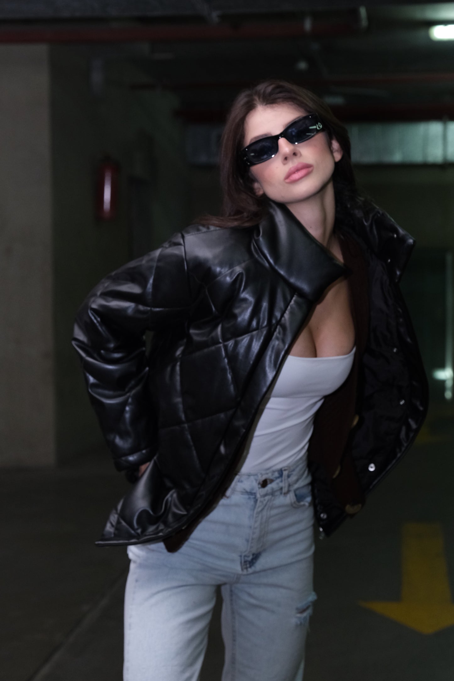 Onyx Quilted Faux Leather Jacket