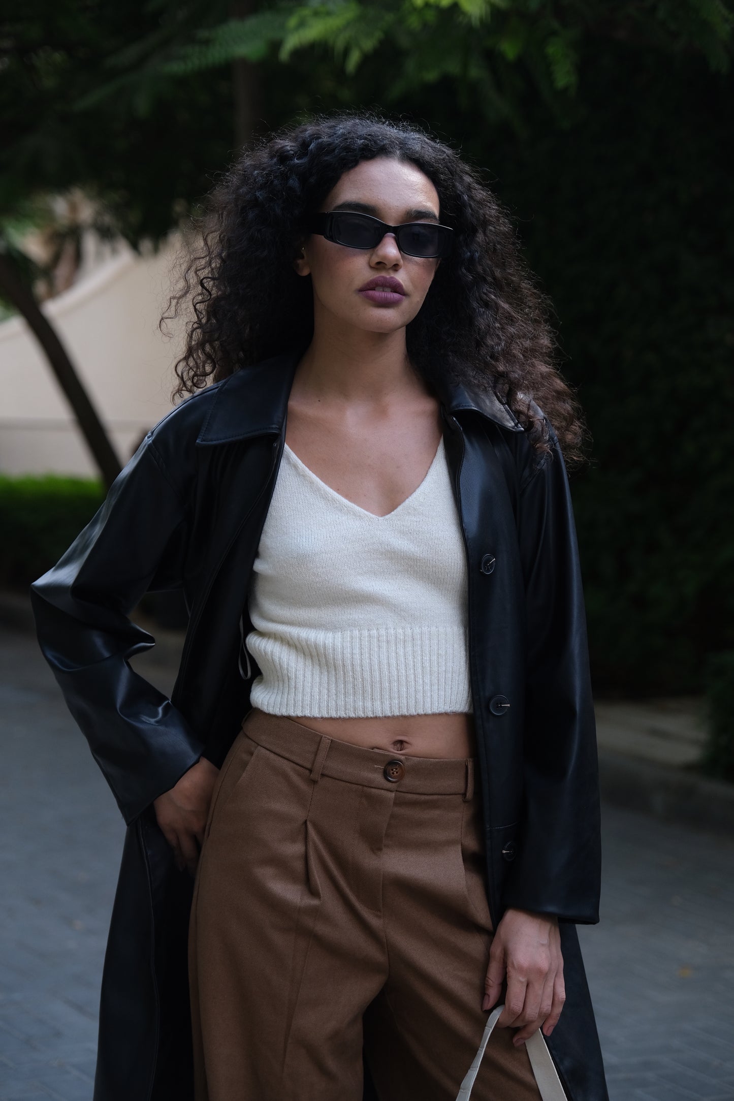 Nova Faux Leather Trench Coat