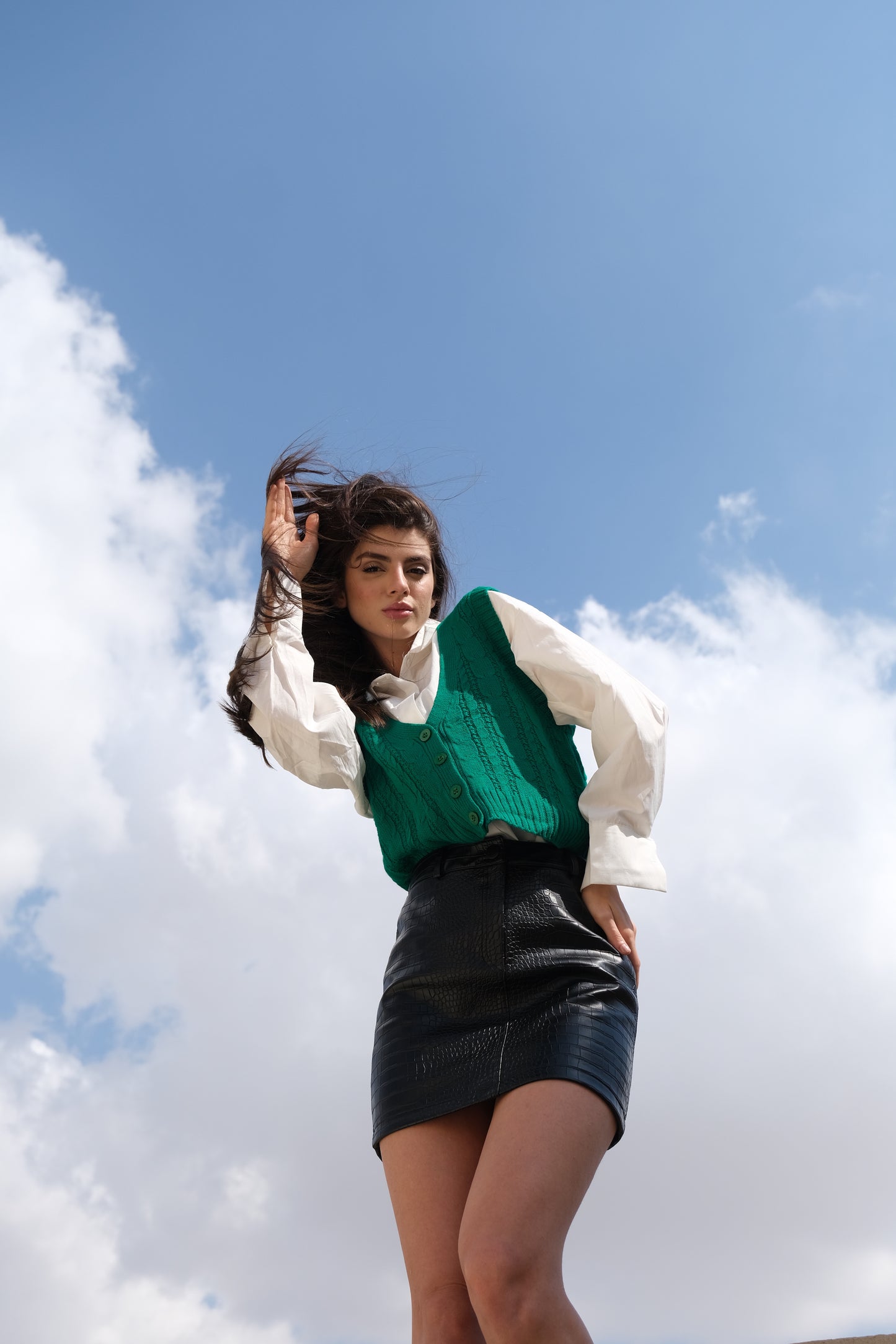Lucia Cable Knit Wool Vest