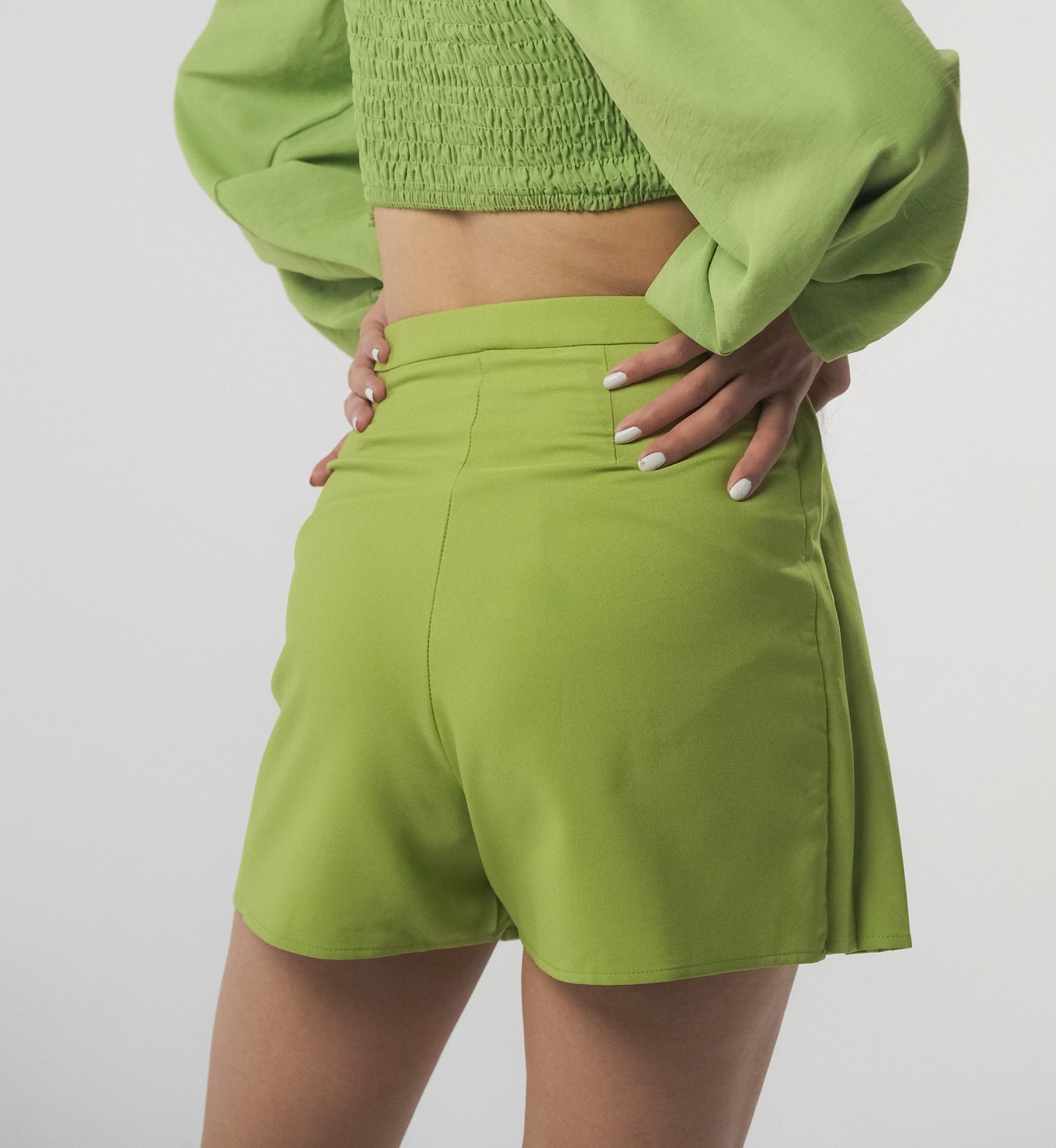 Lime Pleated Mini Skirt