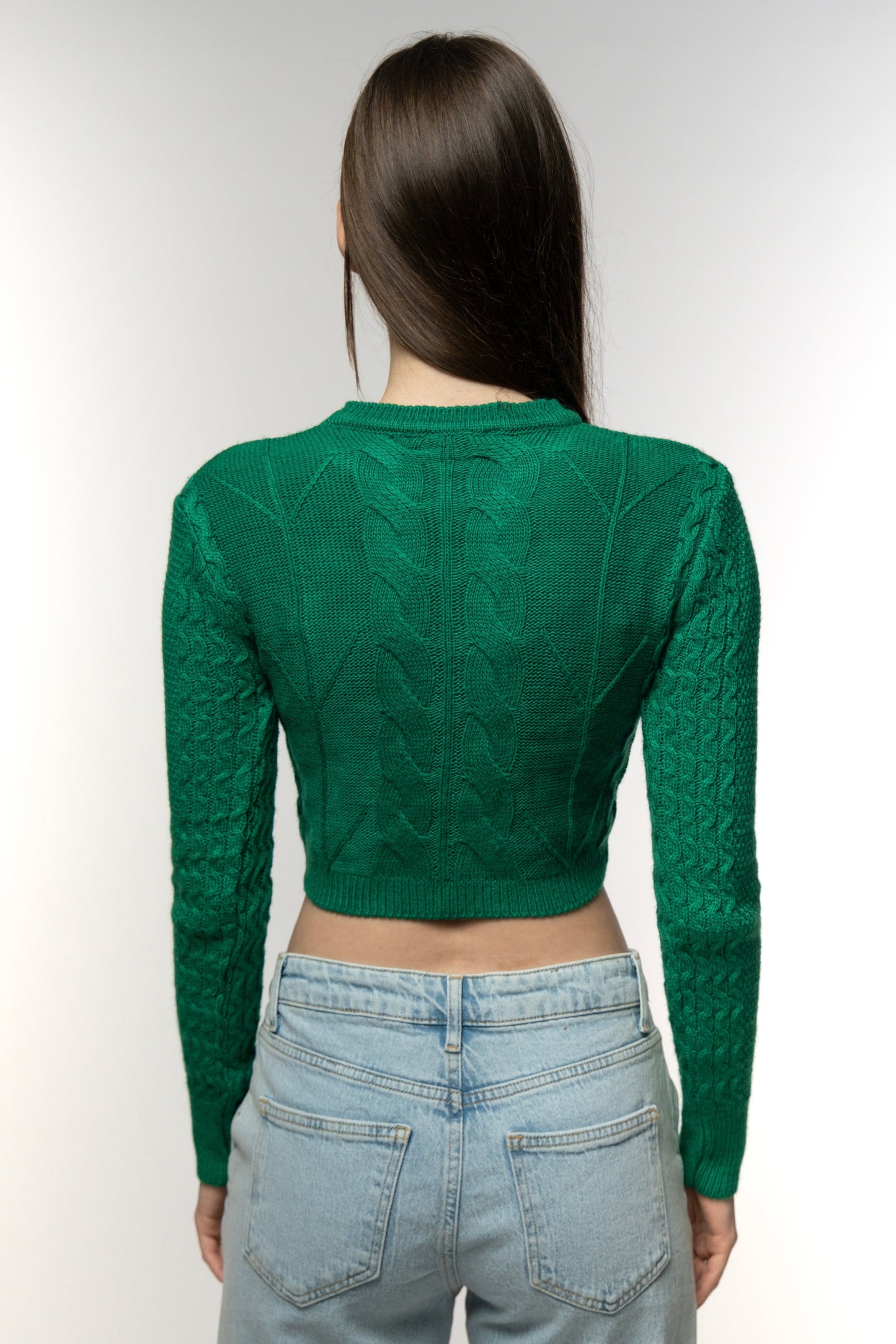 Emerald Knit Crop Sweater