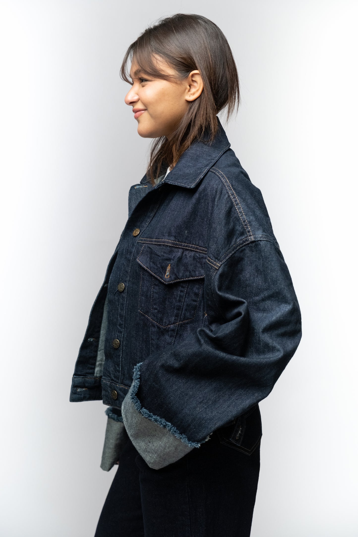 Rolled Up Cuff Denim Jacket