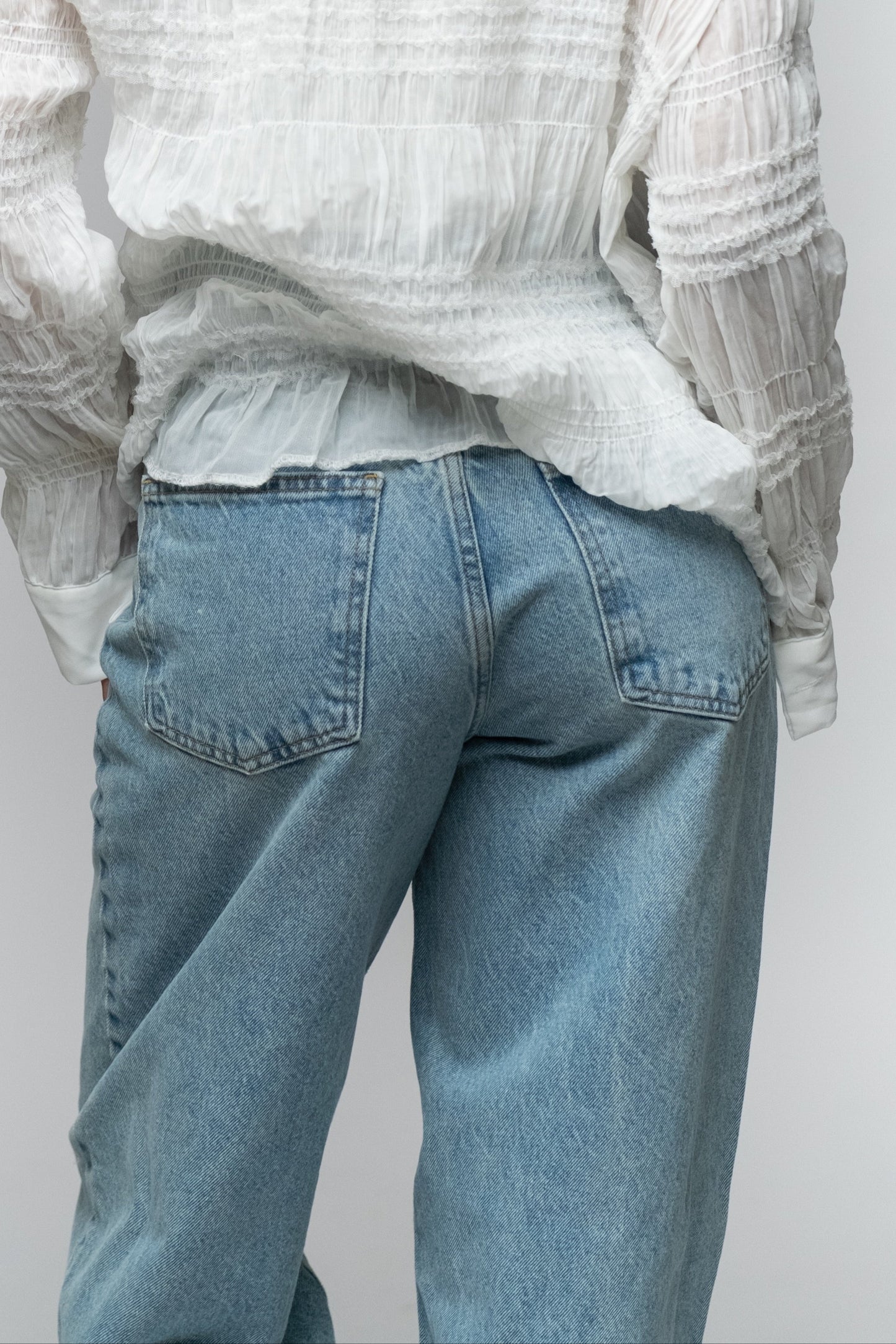 Light-Wash Straight-Leg Jeans