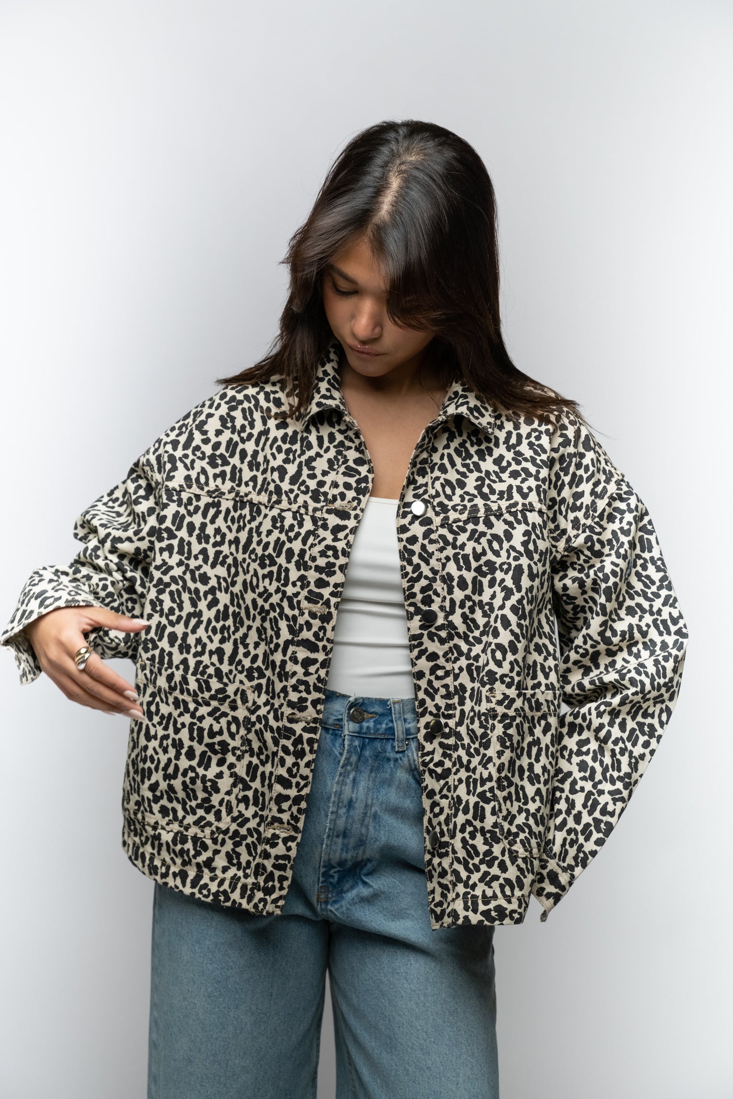 Leopard Print Denim Jacket