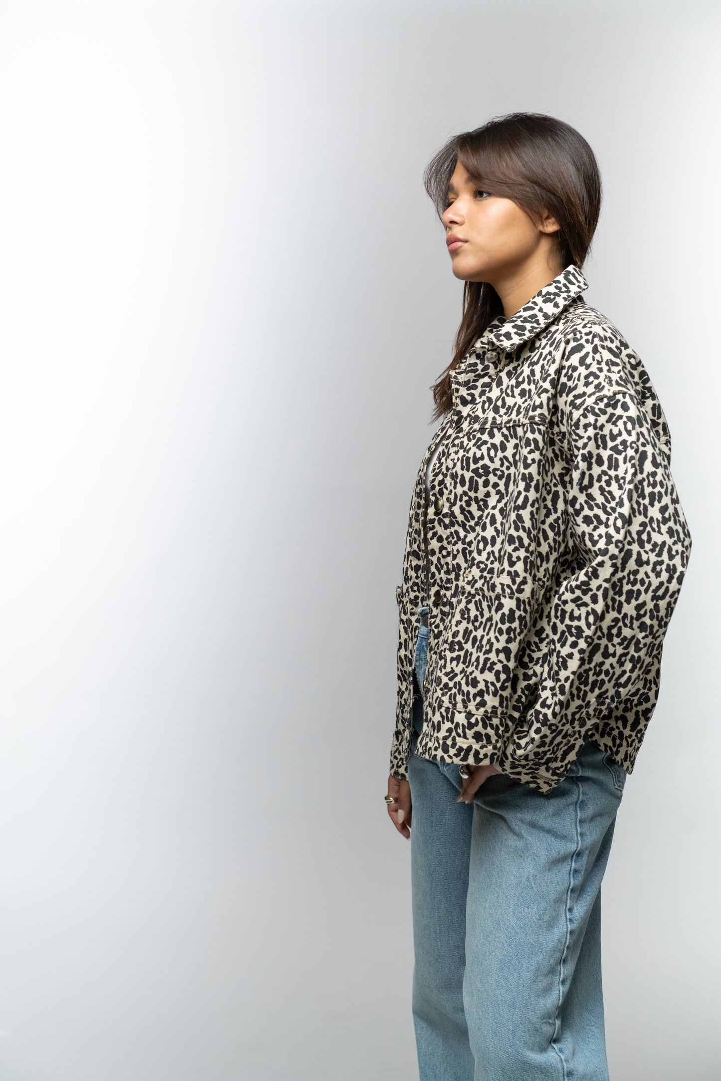 Leopard Print Denim Jacket