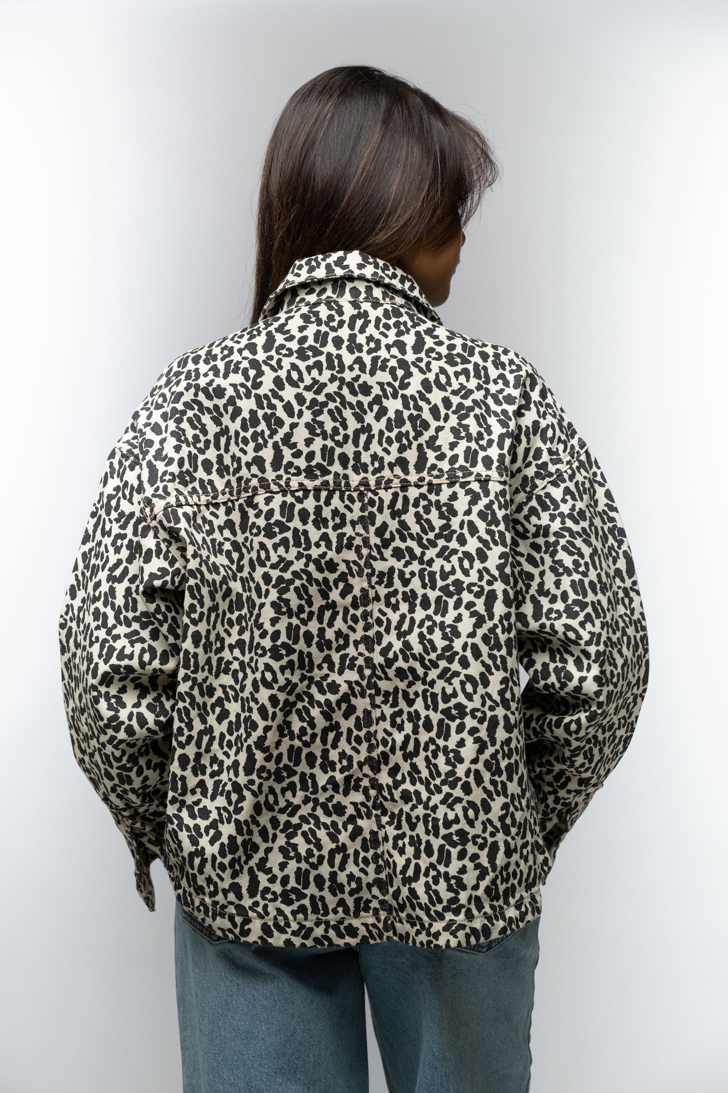 Leopard Print Denim Jacket