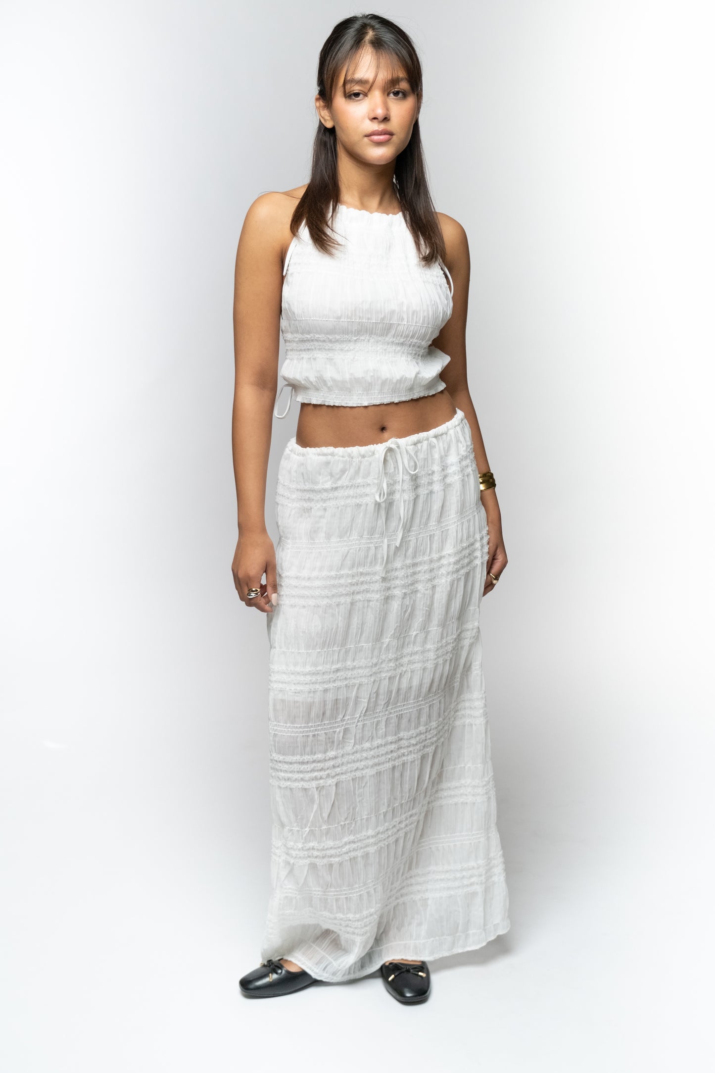 White Smocked Two-Piece Set