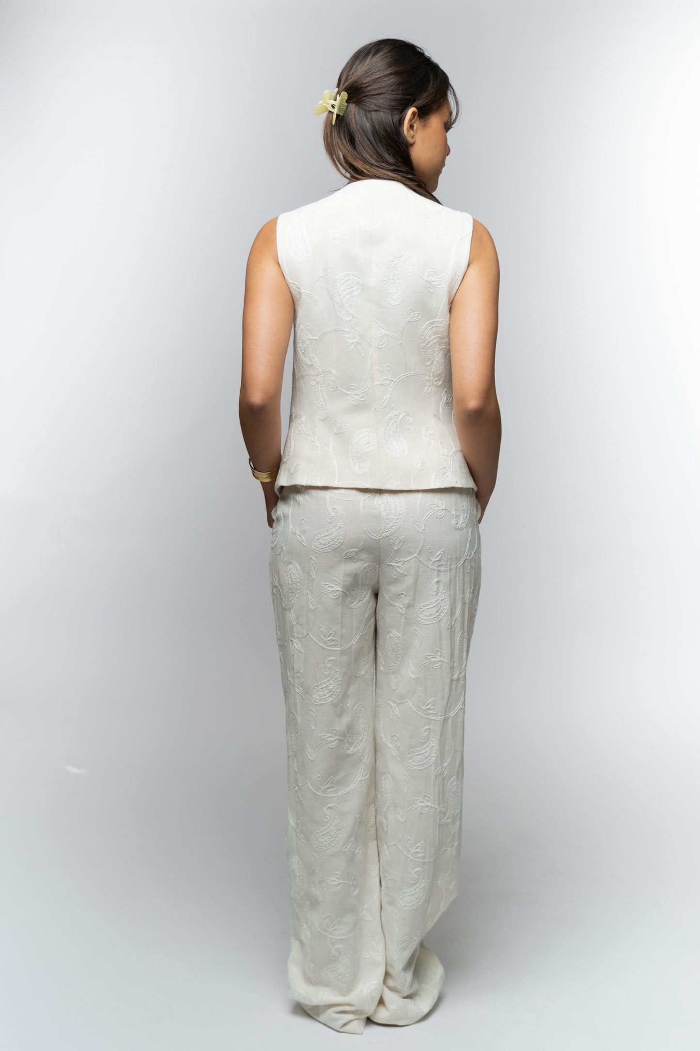 Beige Embroidered Set