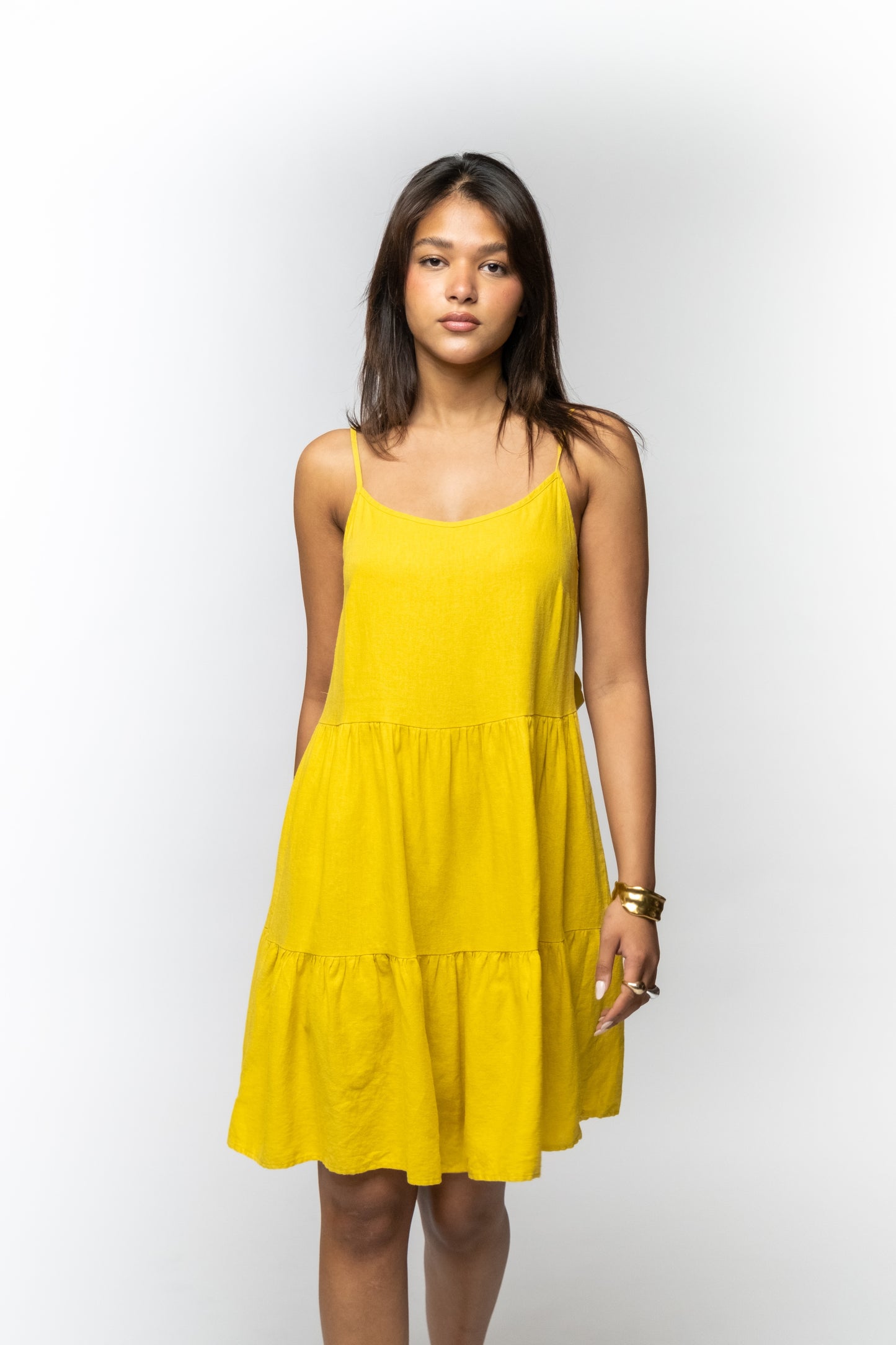 Yellow Tiered Dress