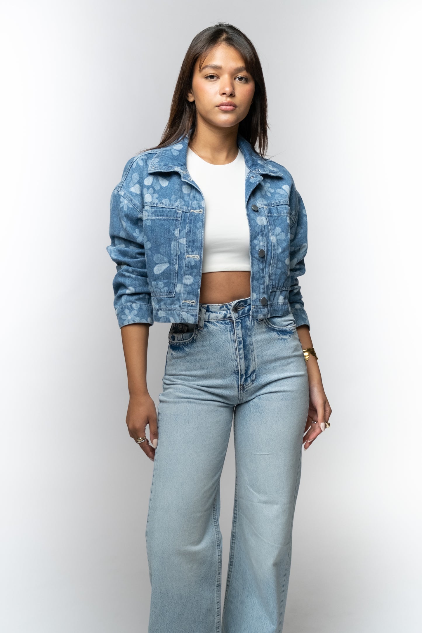 Floral Print Denim Jacket