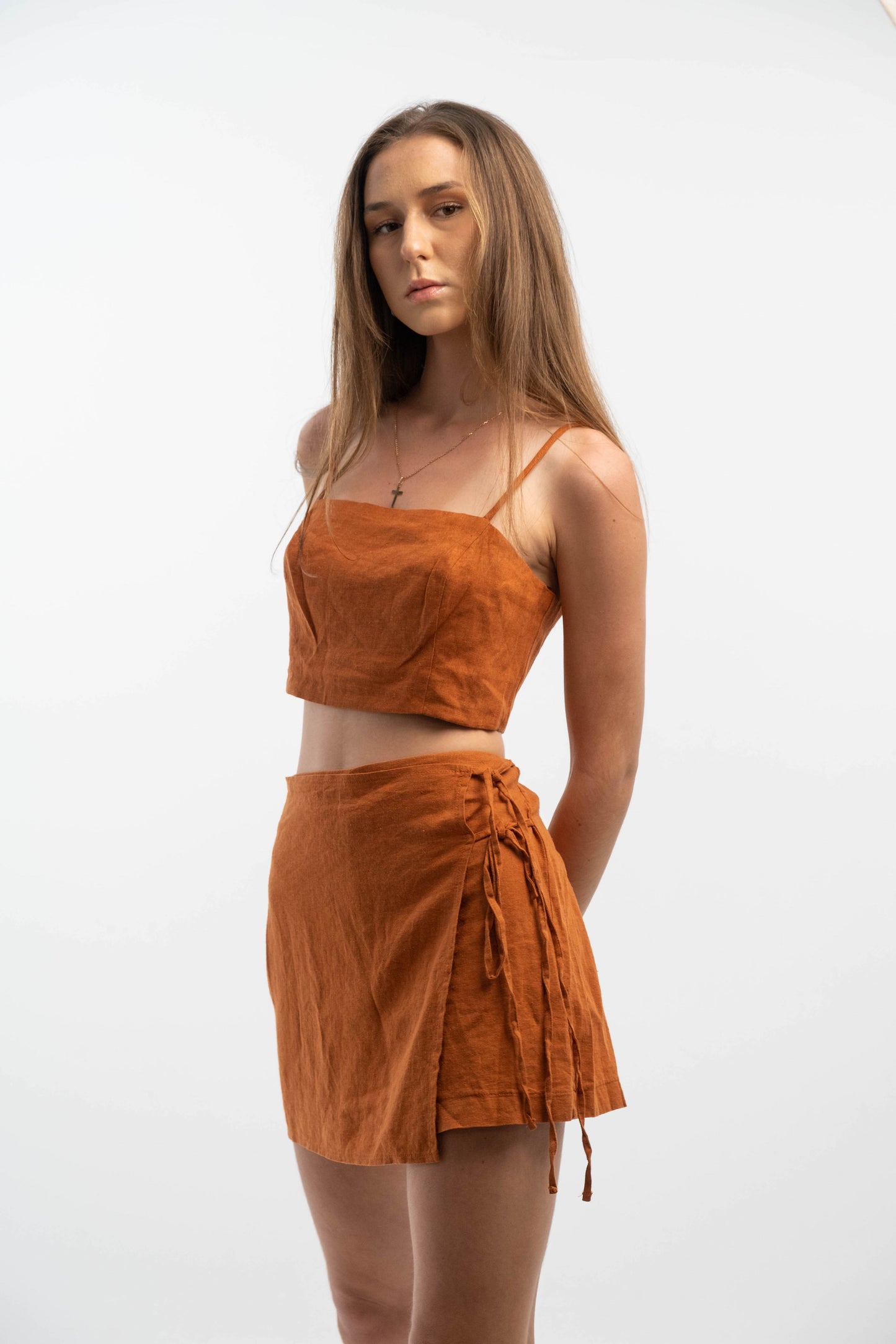 Orange Top and Self-Knot set