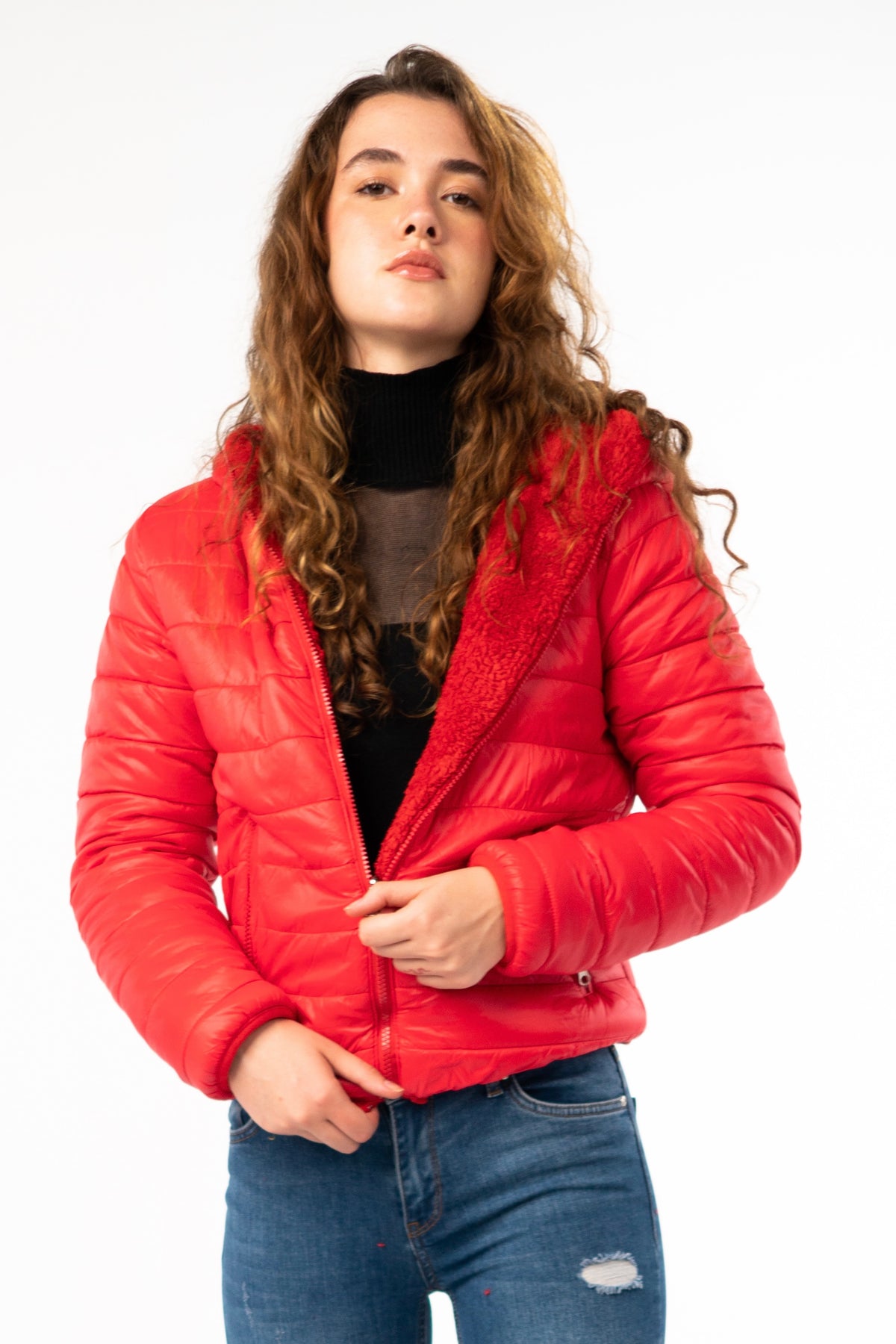 Double-Faced Red Reversible Jacket