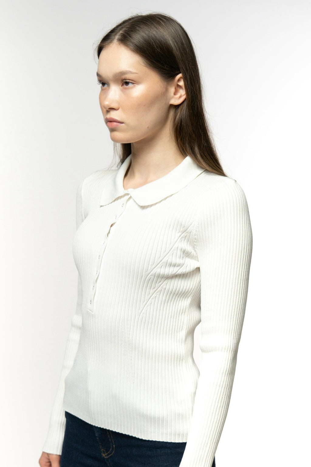 Ivory White Polo Sweater