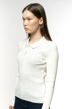 Ivory White Polo Sweater