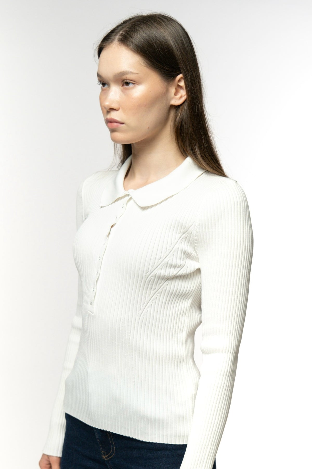Ivory White Polo Sweater