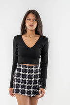 Isla Ribbed V-Neck Pullover