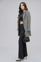Celeste Houndstooth Wool Coat