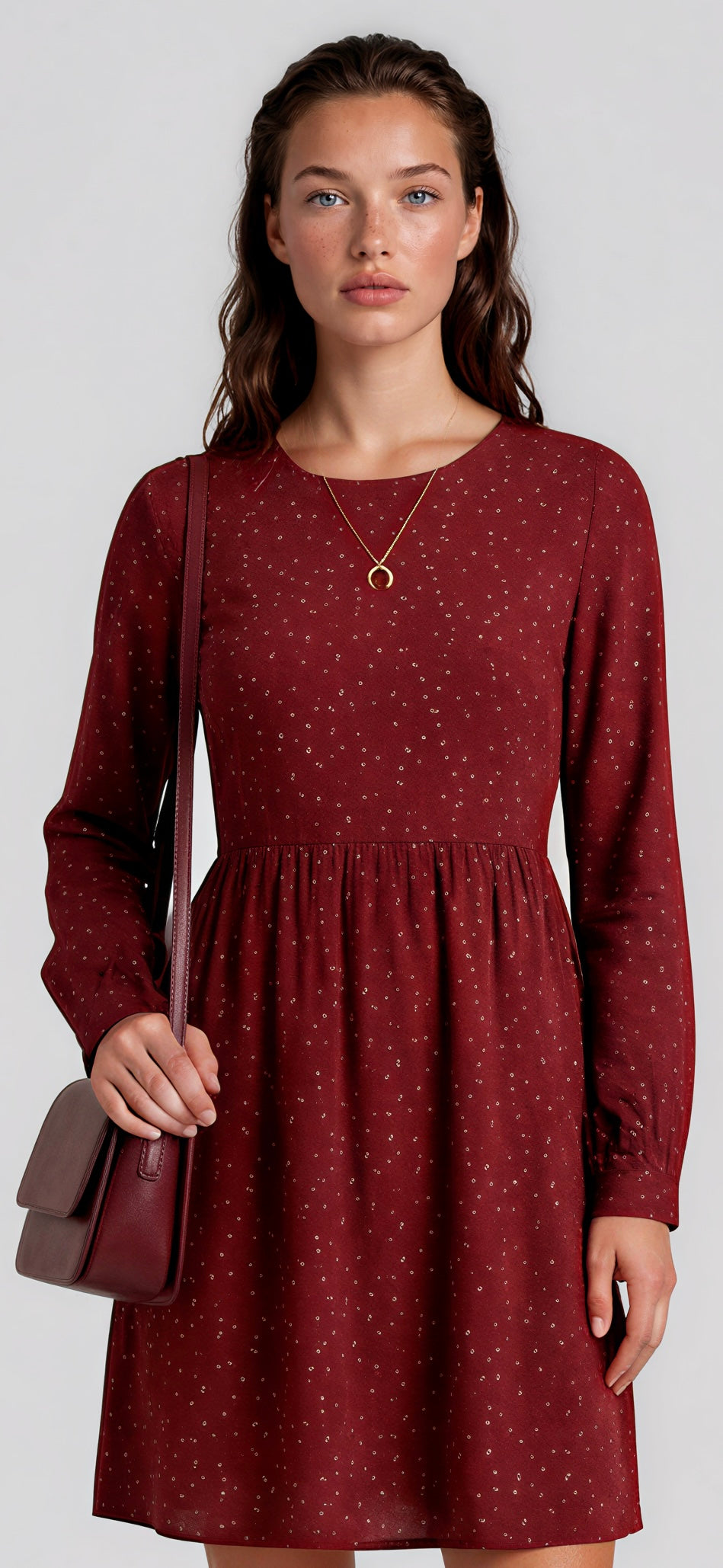 Burgundy floral dress