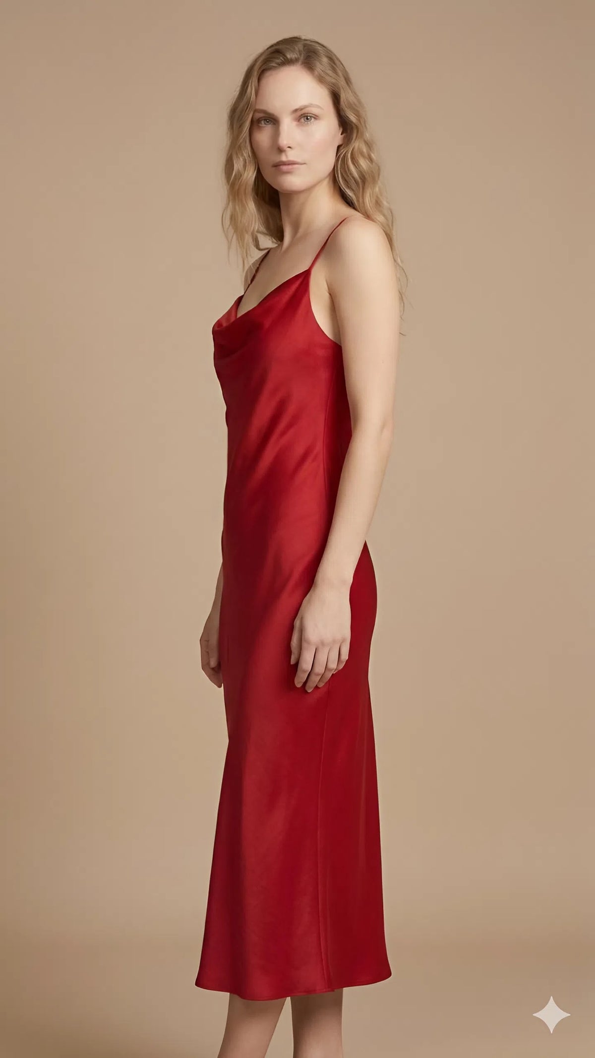 Red Satin Slip Dress