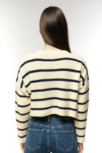 Nautical Stripes Cropped Pullover