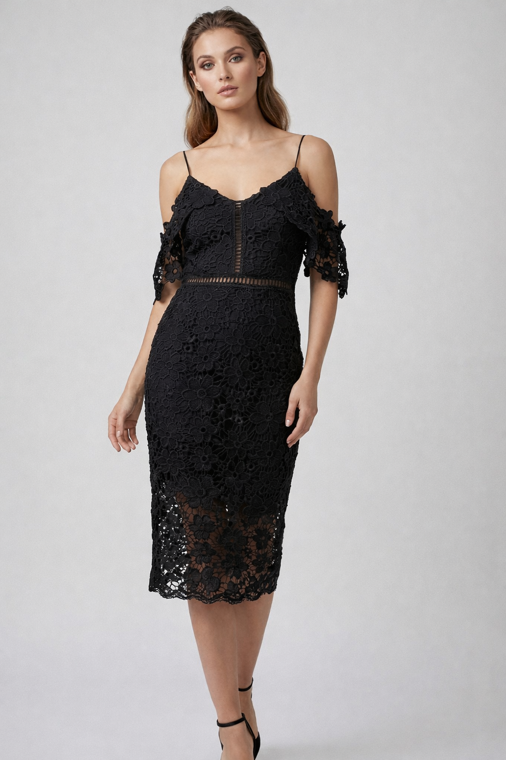 Lace Bloom Black Dress