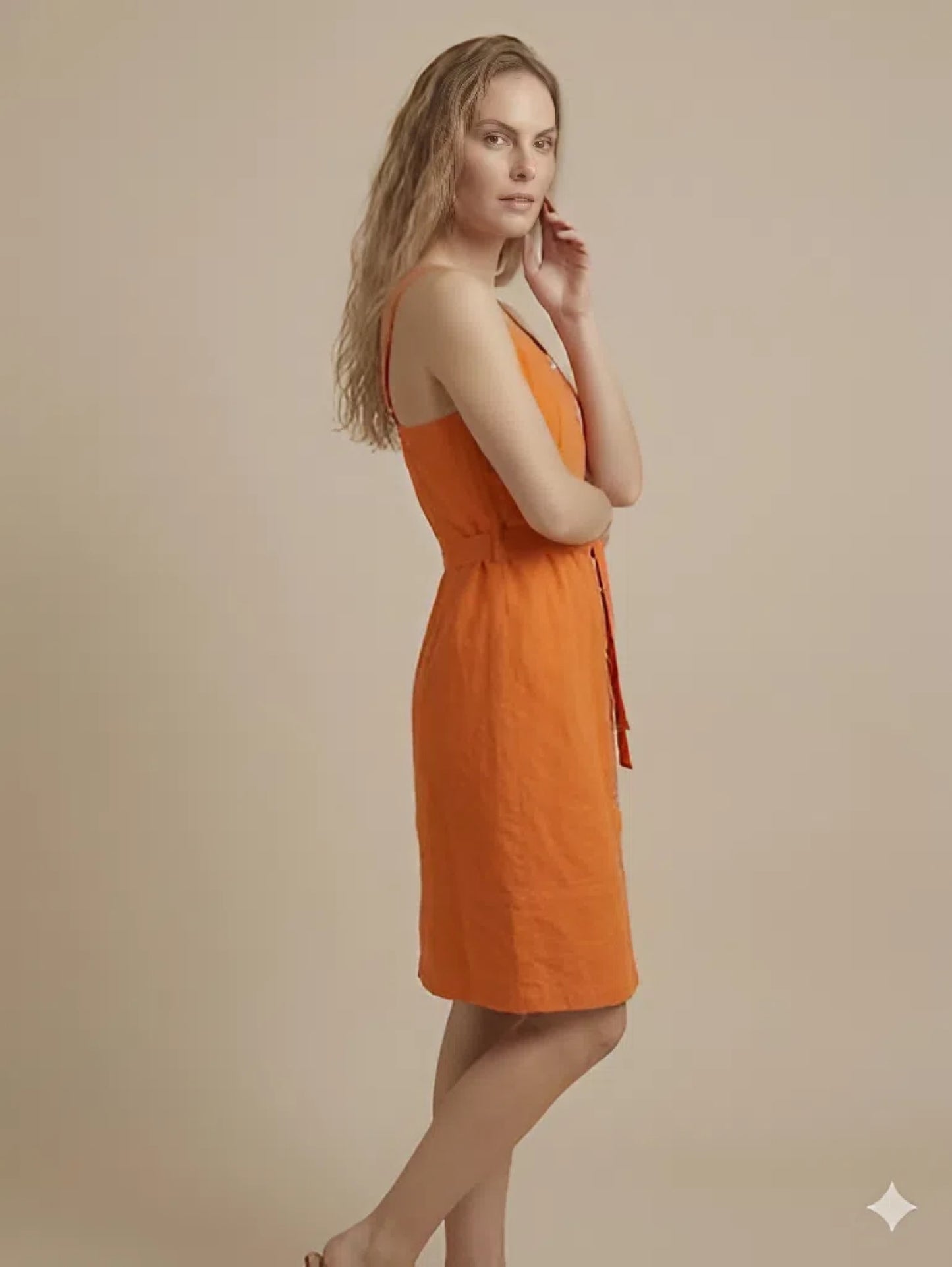 Orange Denim Dress