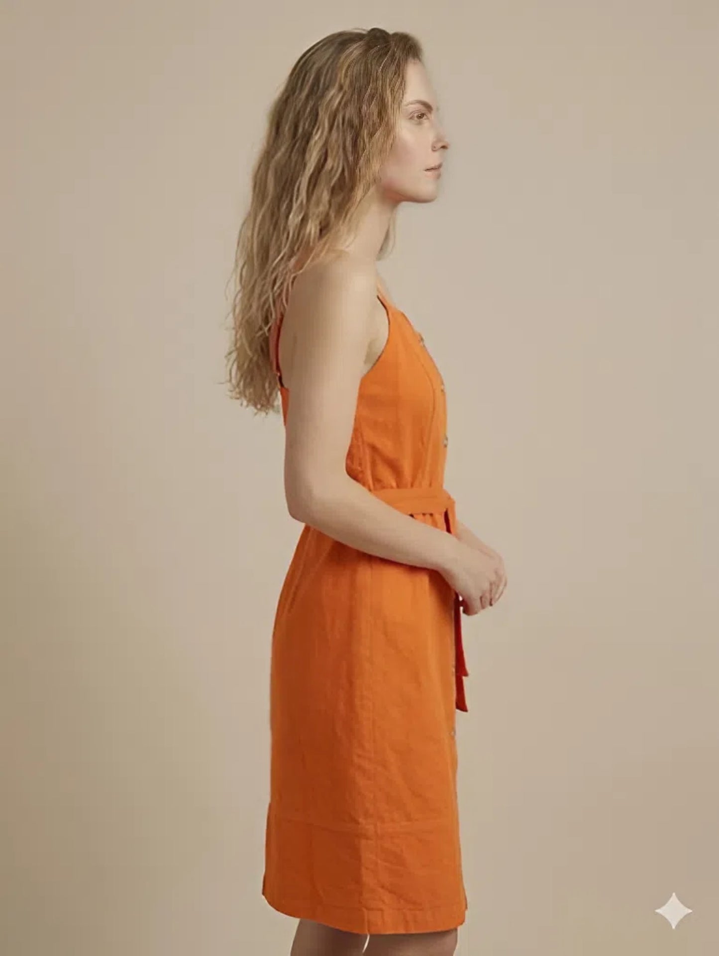 Orange Denim Dress